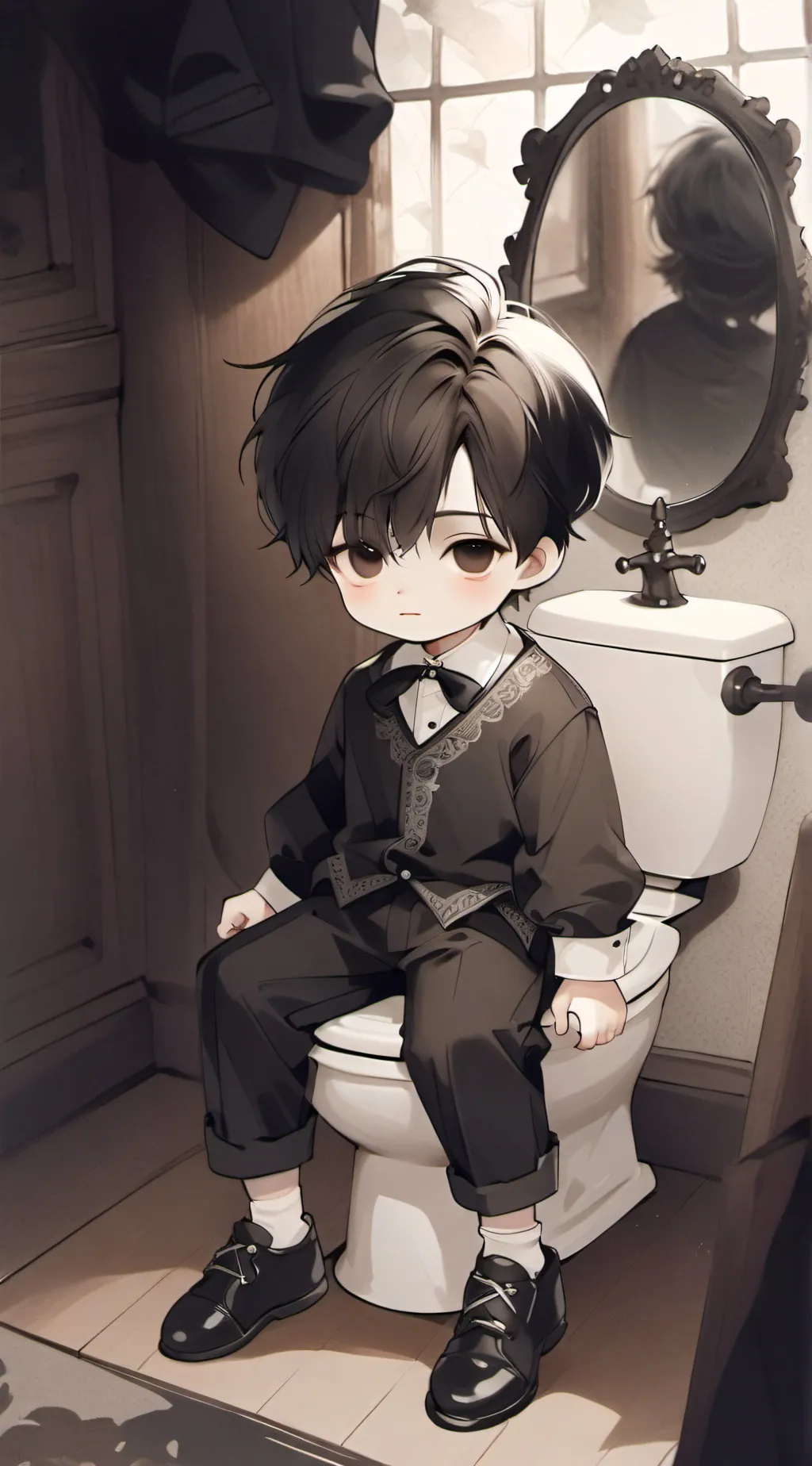 ai character: Liam and potty background