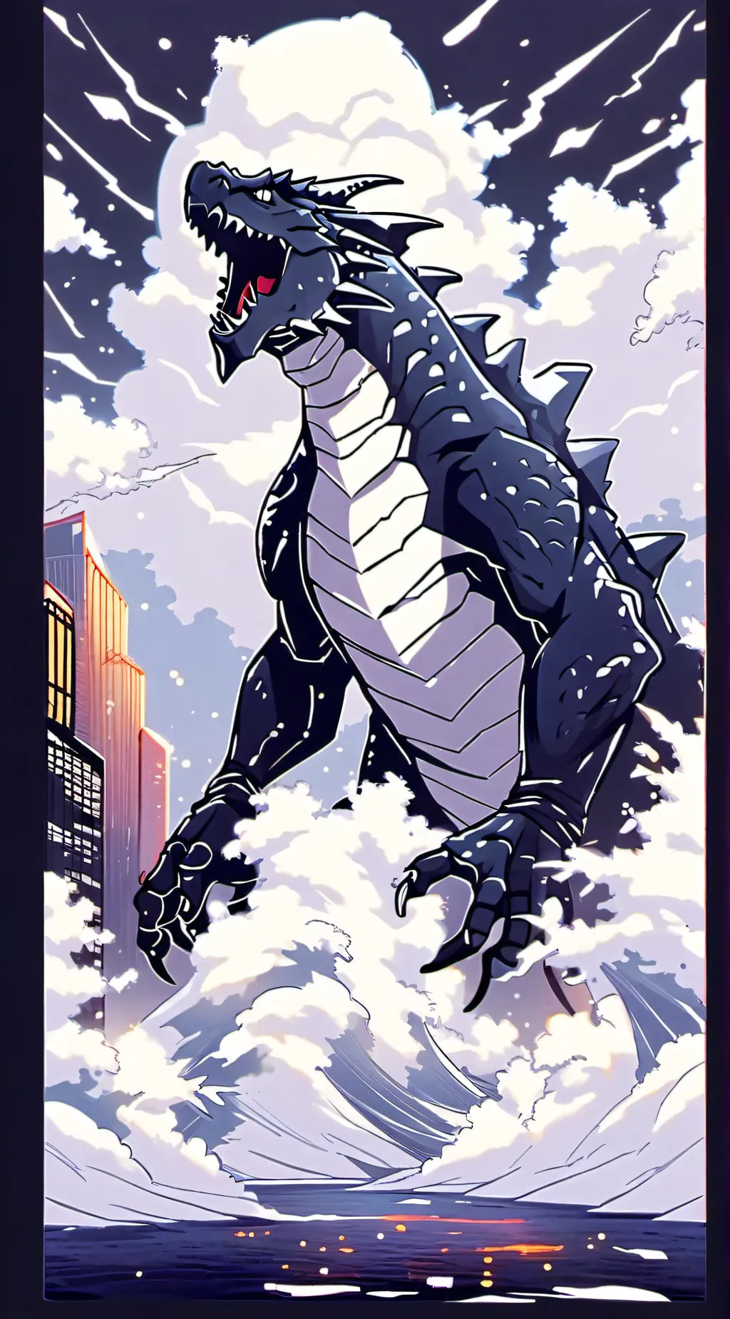 ai character: gojira background