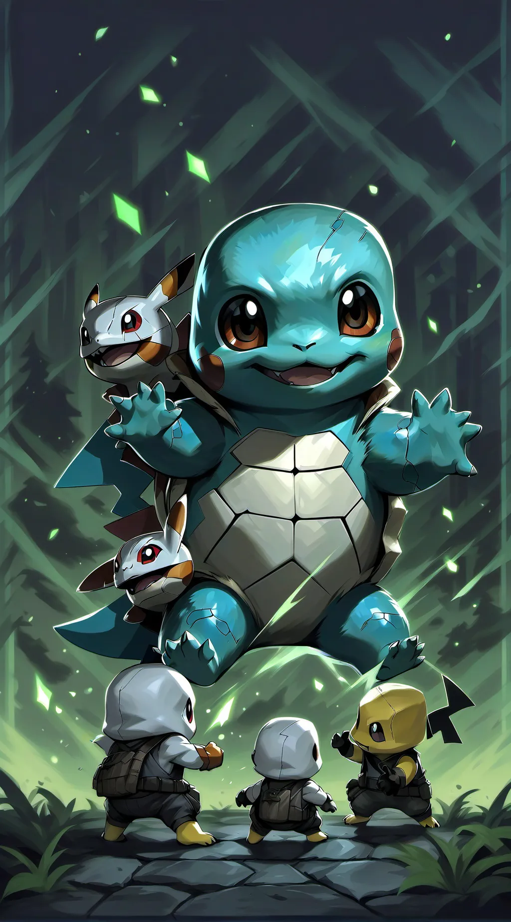 ai character: squirtle  background