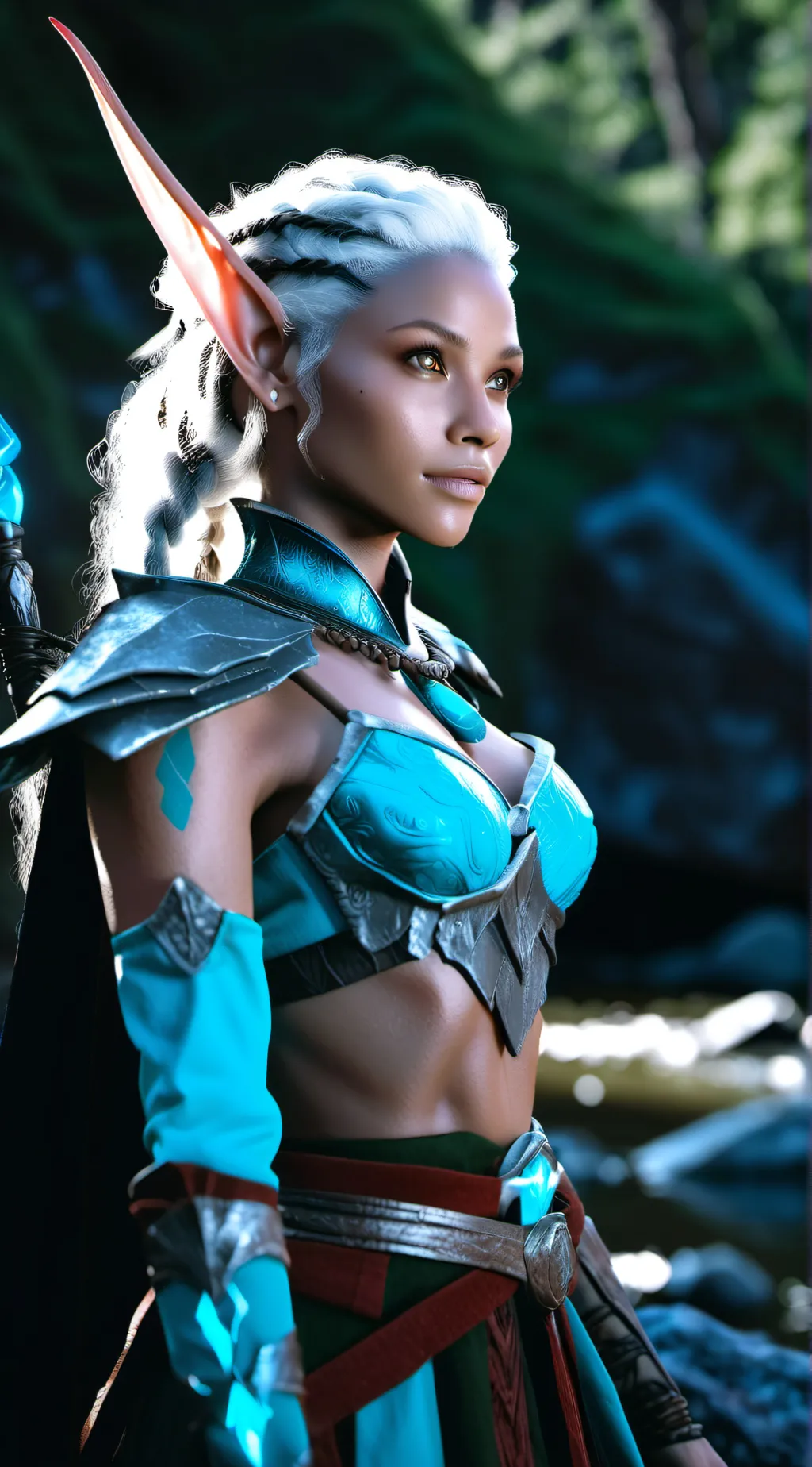 ai character: Dark Elf Isekai background