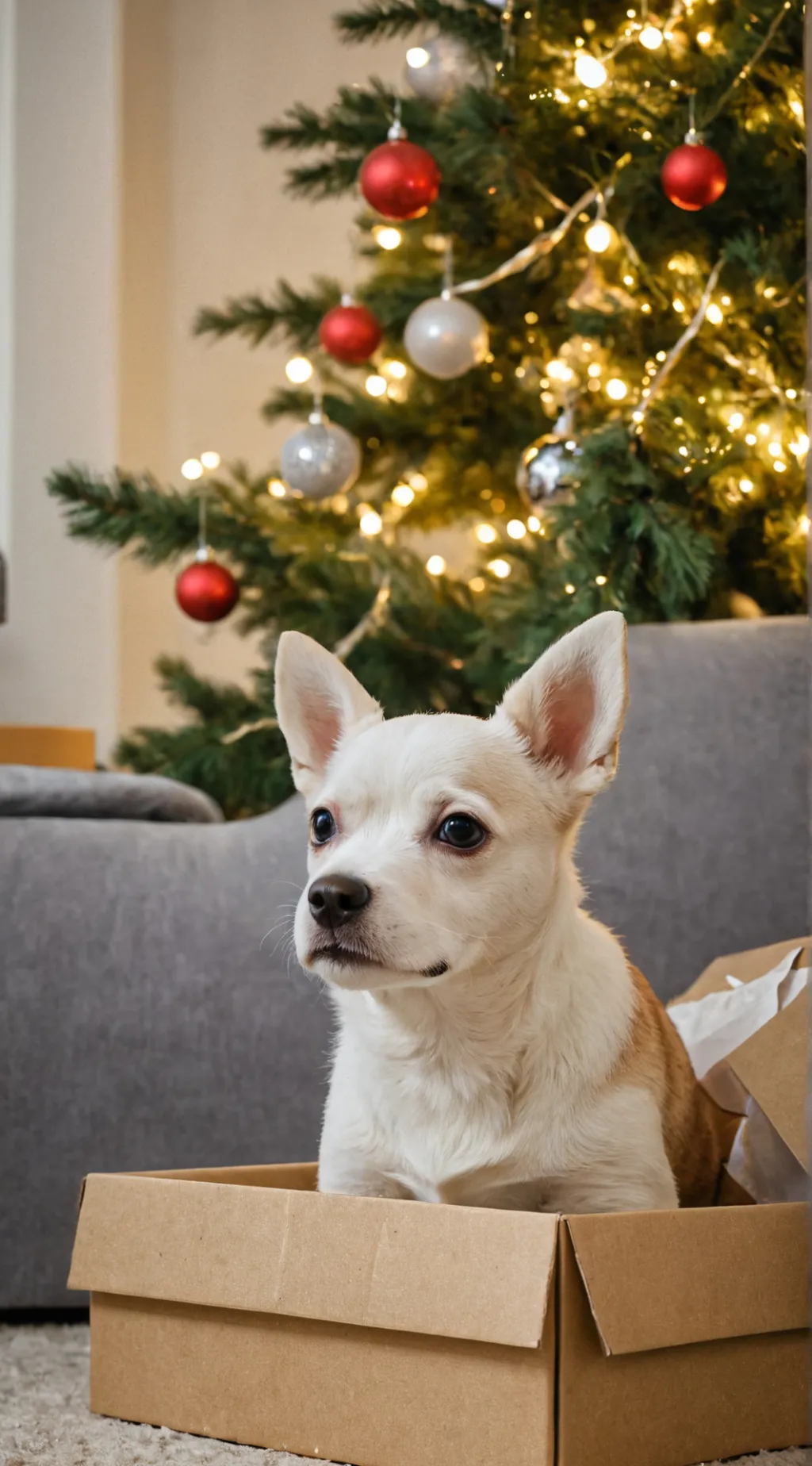 ai character: YOUR CHRISTMAS PUP background