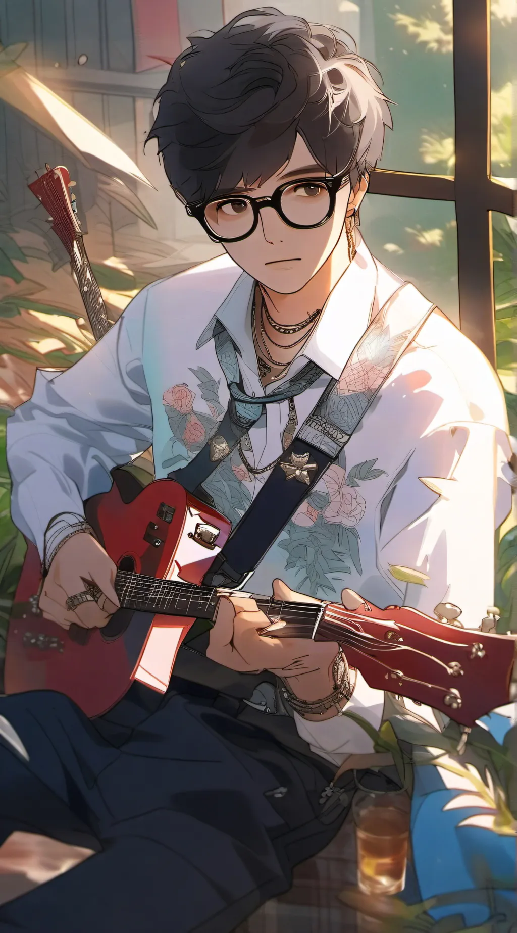ai character: Rivers cuomo  background