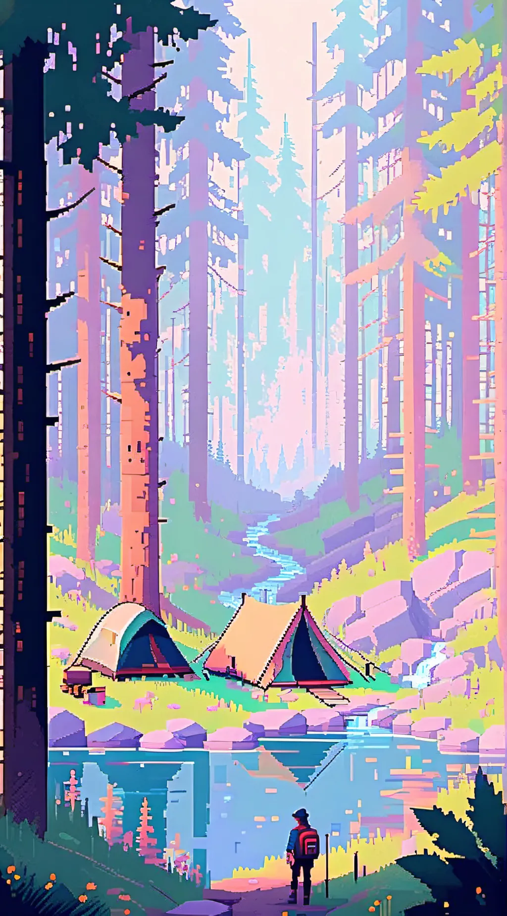 ai character: Camping background