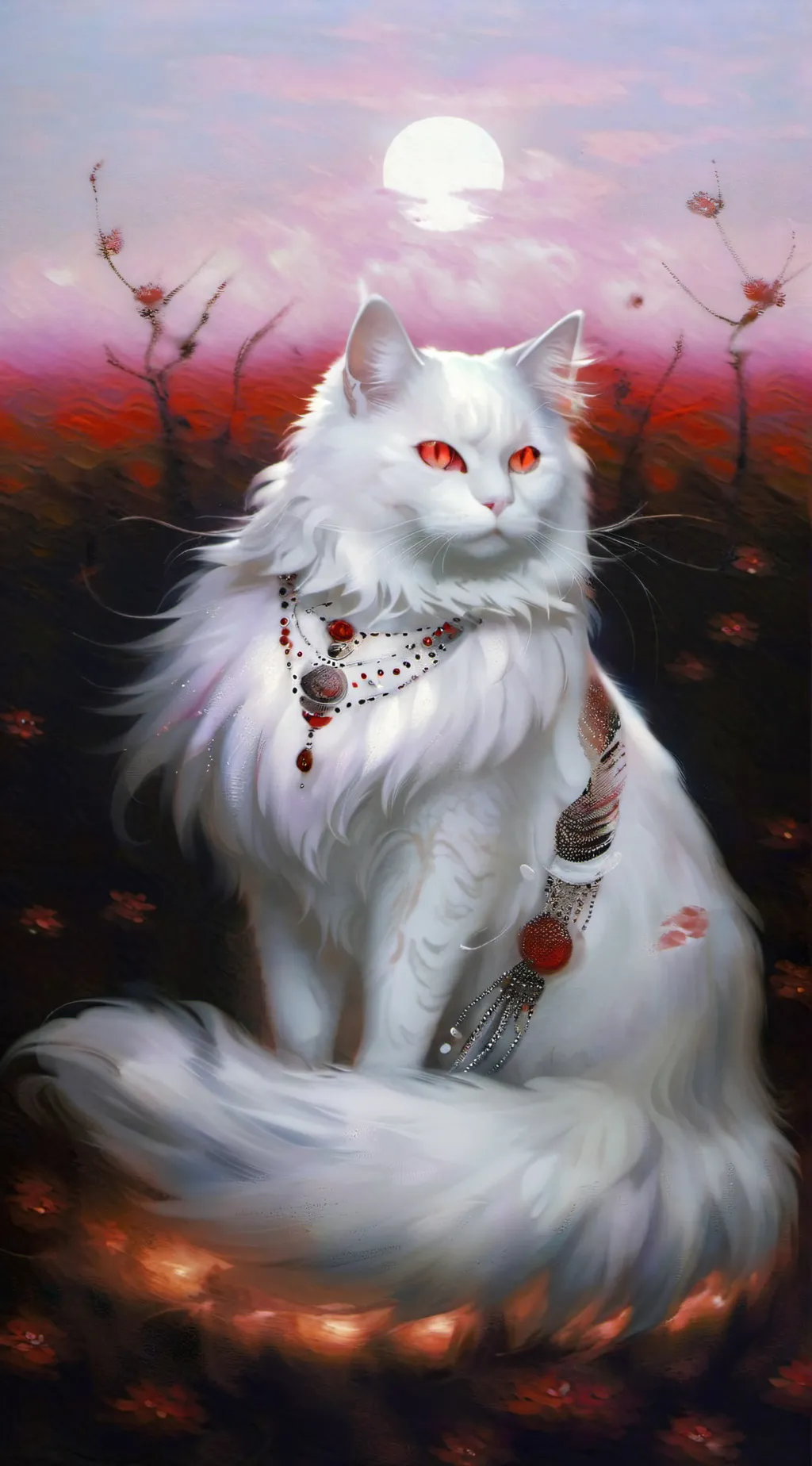 ai character: dreamcore cat  background