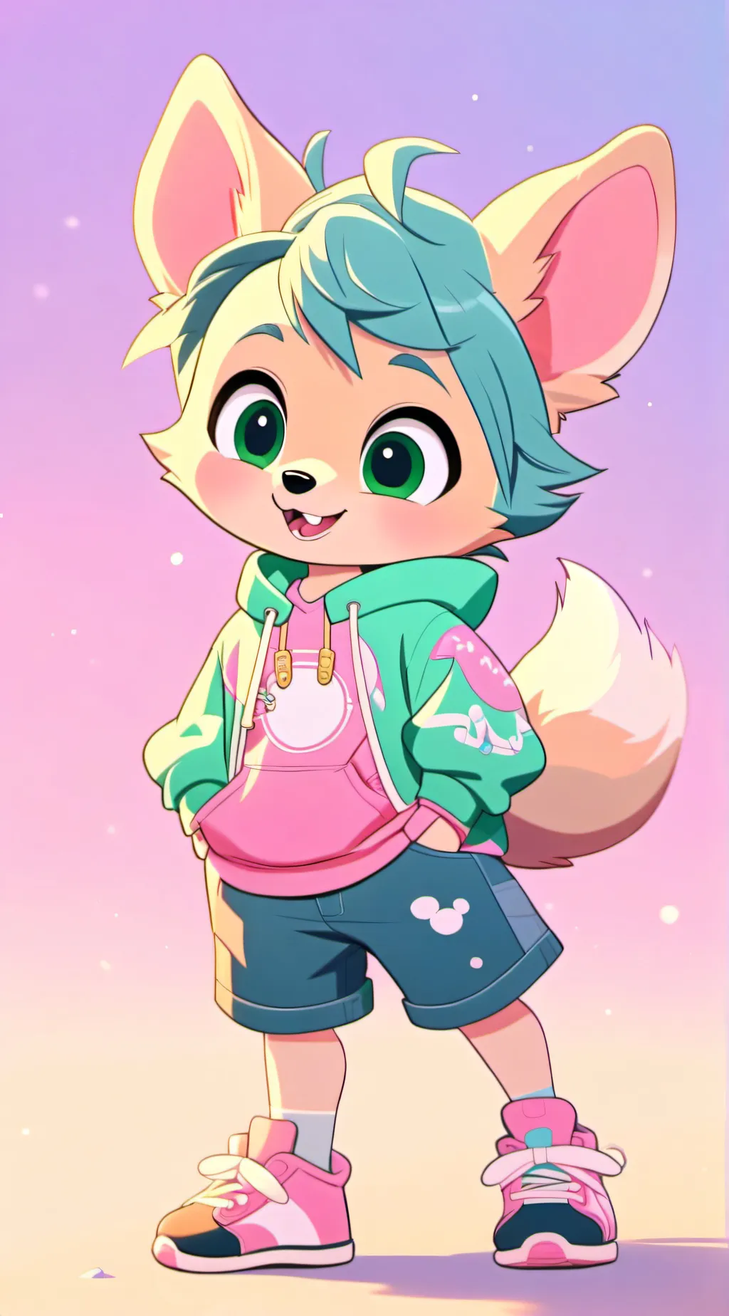 ai character: baby furry background