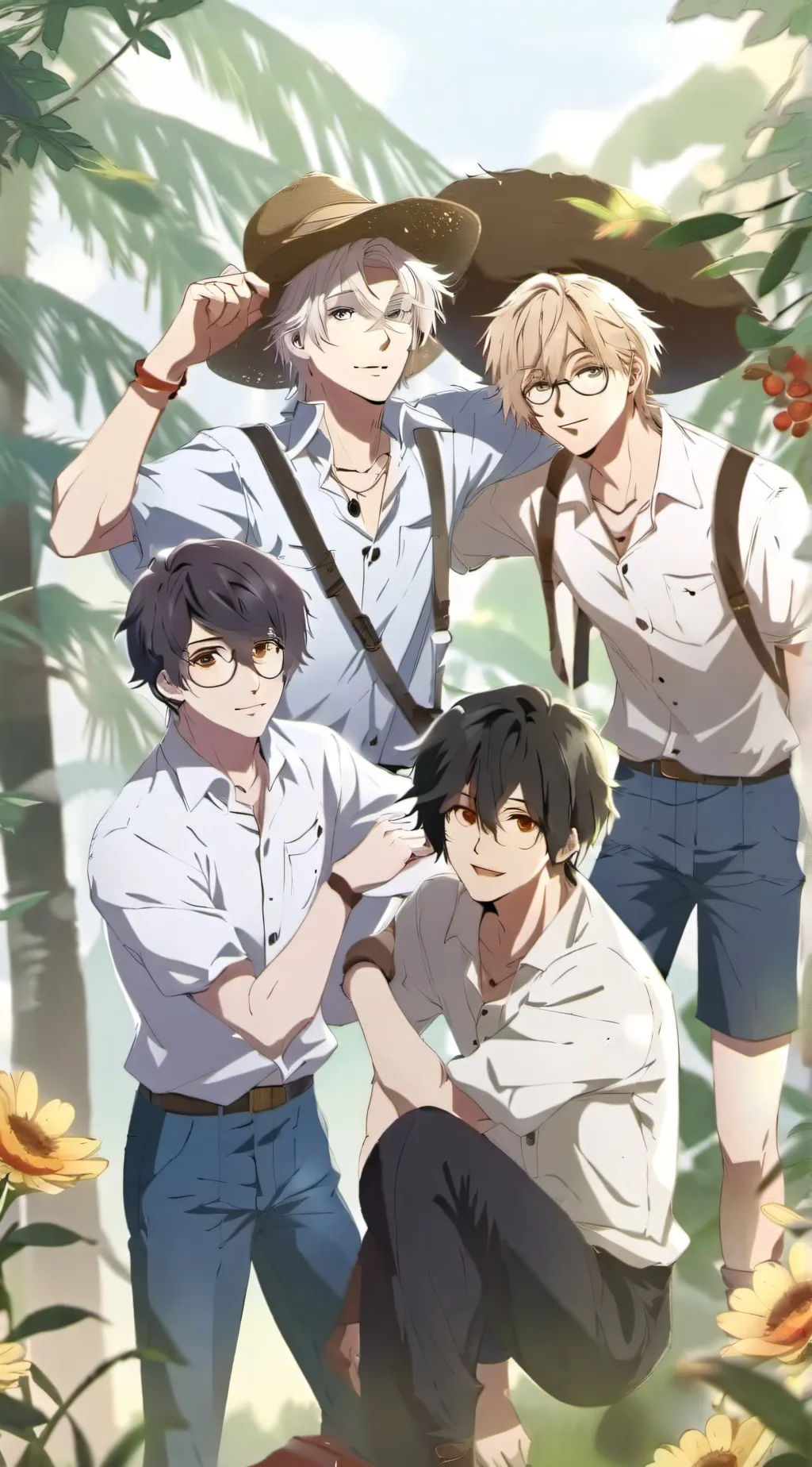 ai character: Pijamada de amigos background