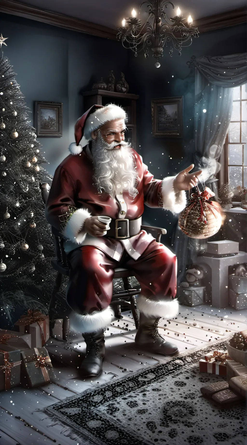 ai character: Santa Claus background
