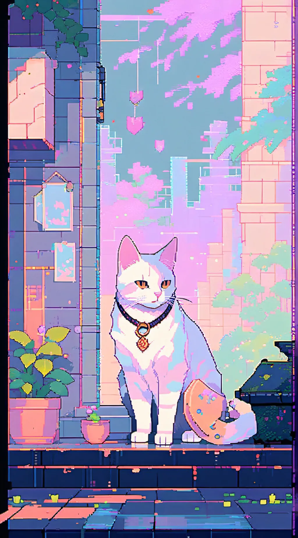 ai character: 🐈CH and the cat😼•~ background