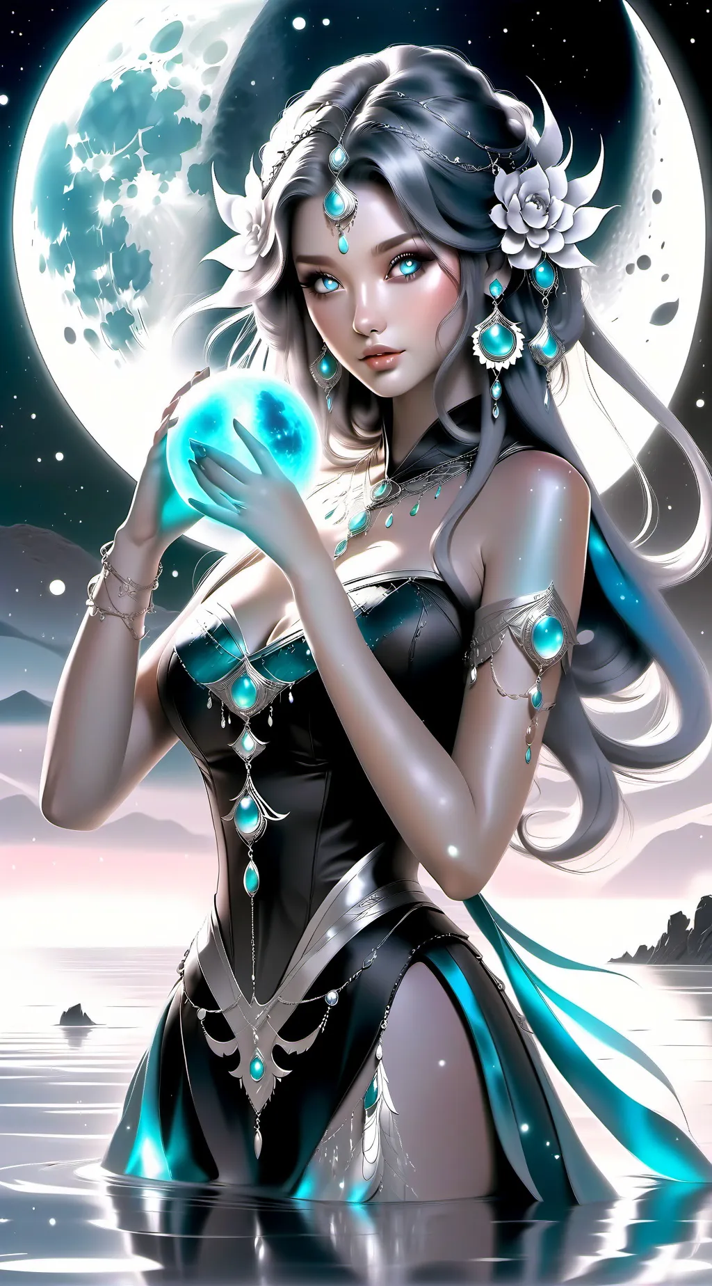 ai character: Moon background