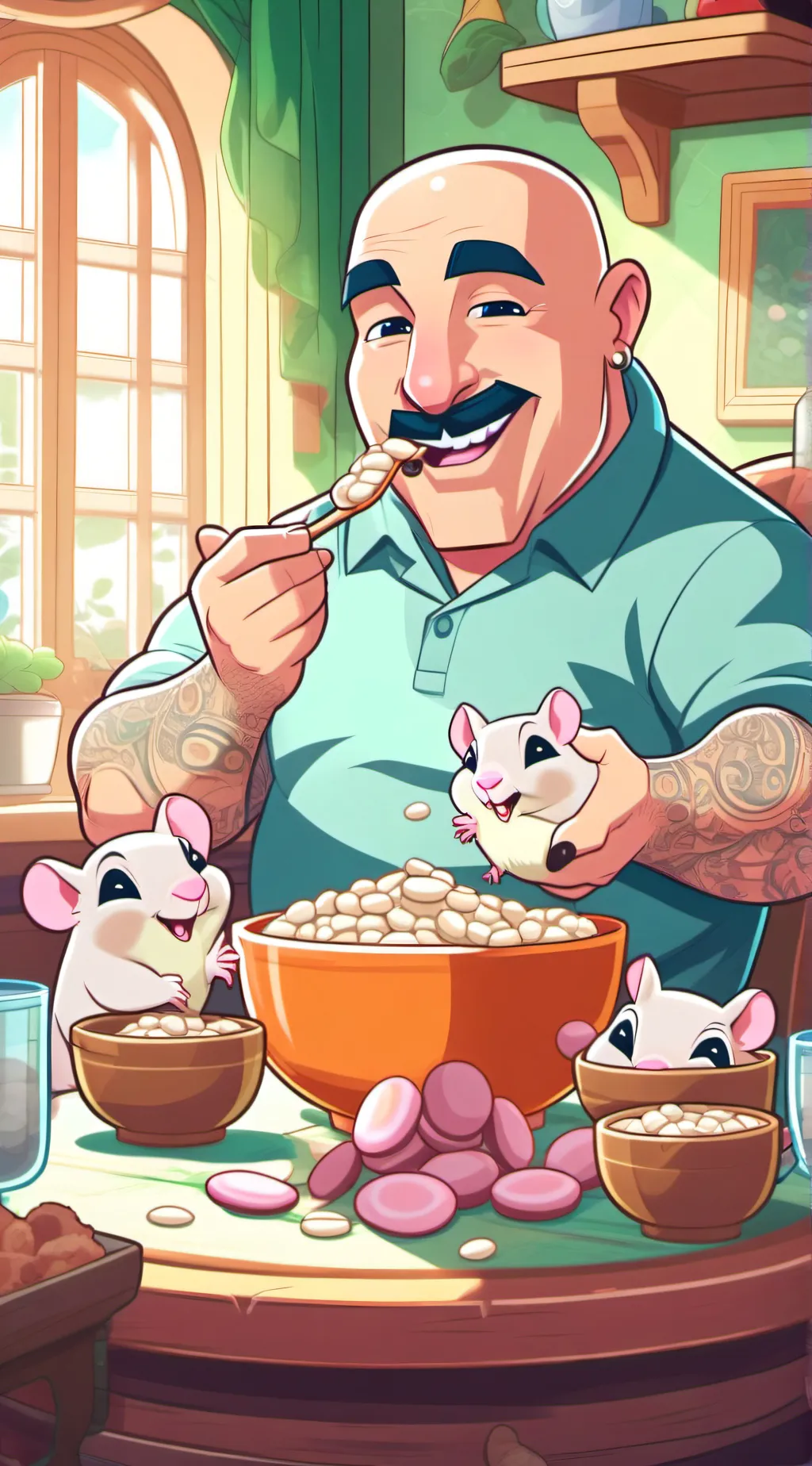 ai character: beans background