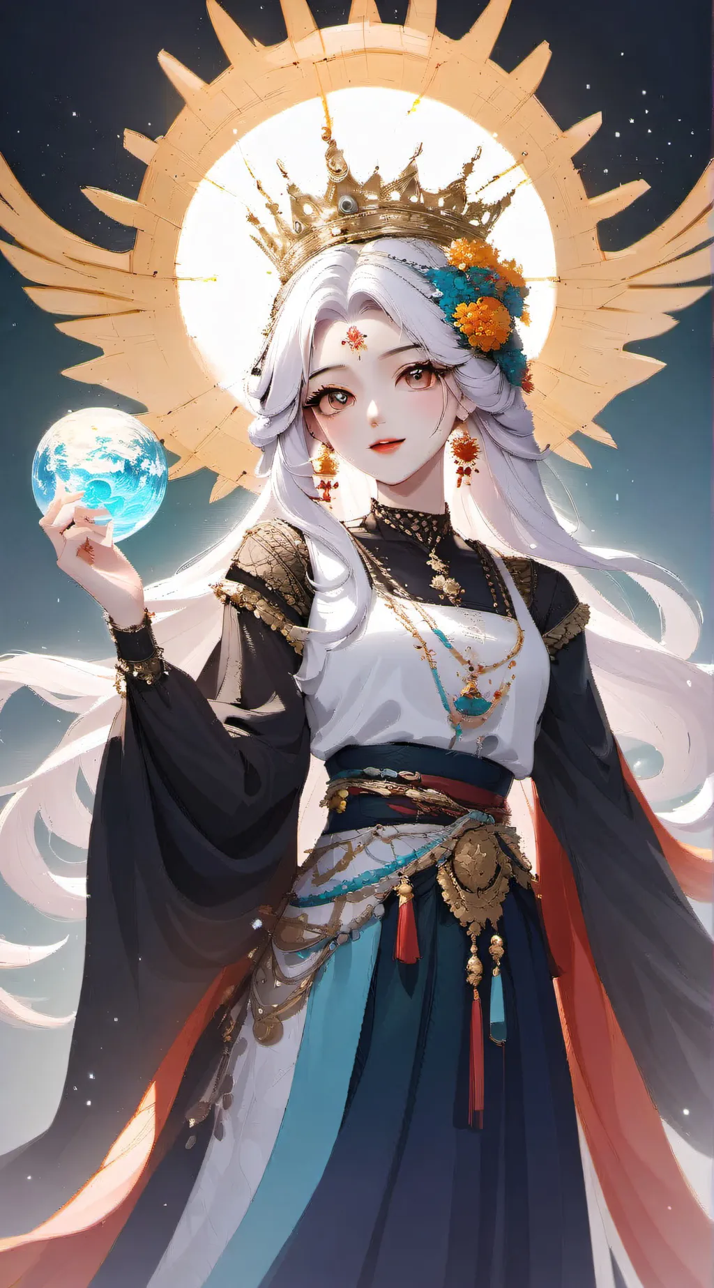 ai character: god queen background
