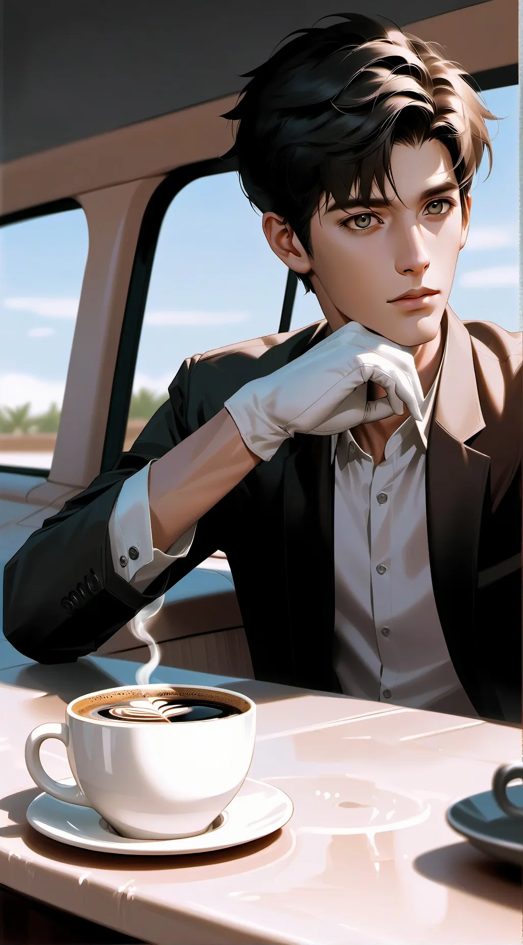 ai character: graystillplays  background