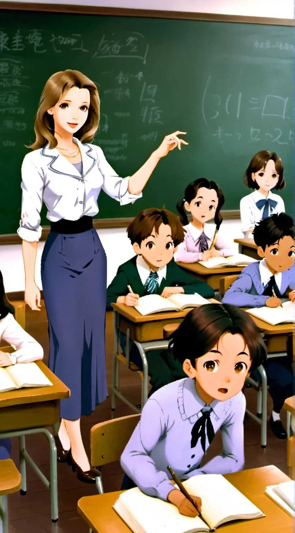 ai character: 1995 School background
