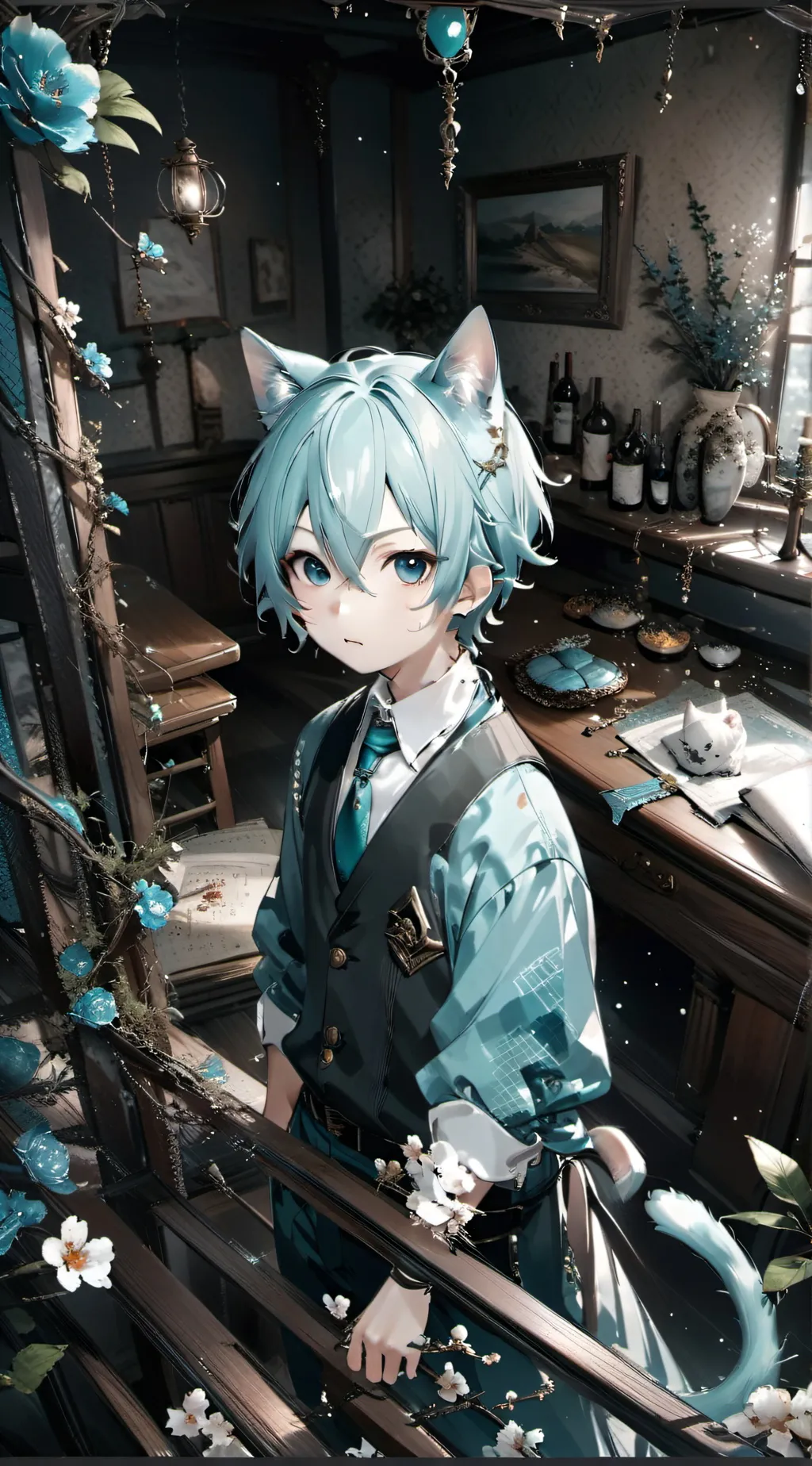 ai character: Mha-catboy background