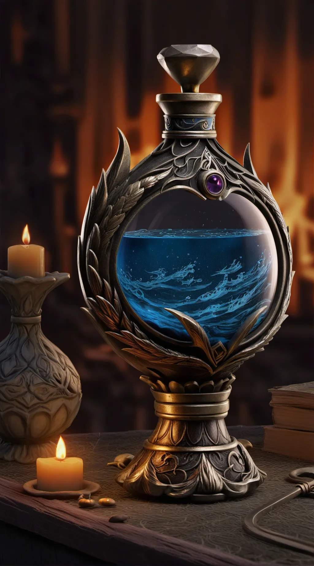 ai character: Mysterious potion background