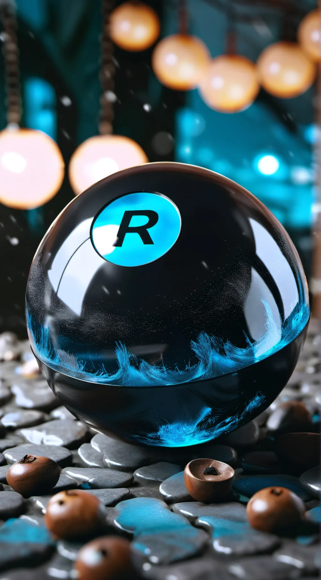 ai character: magic r ball background