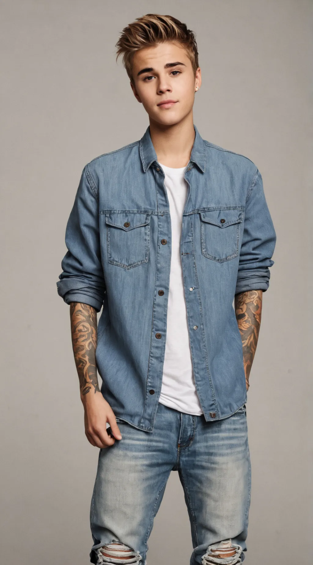 ai character: Justin bieber background