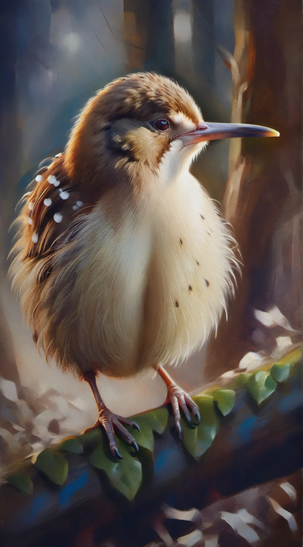 ai character: Kiwi bird background