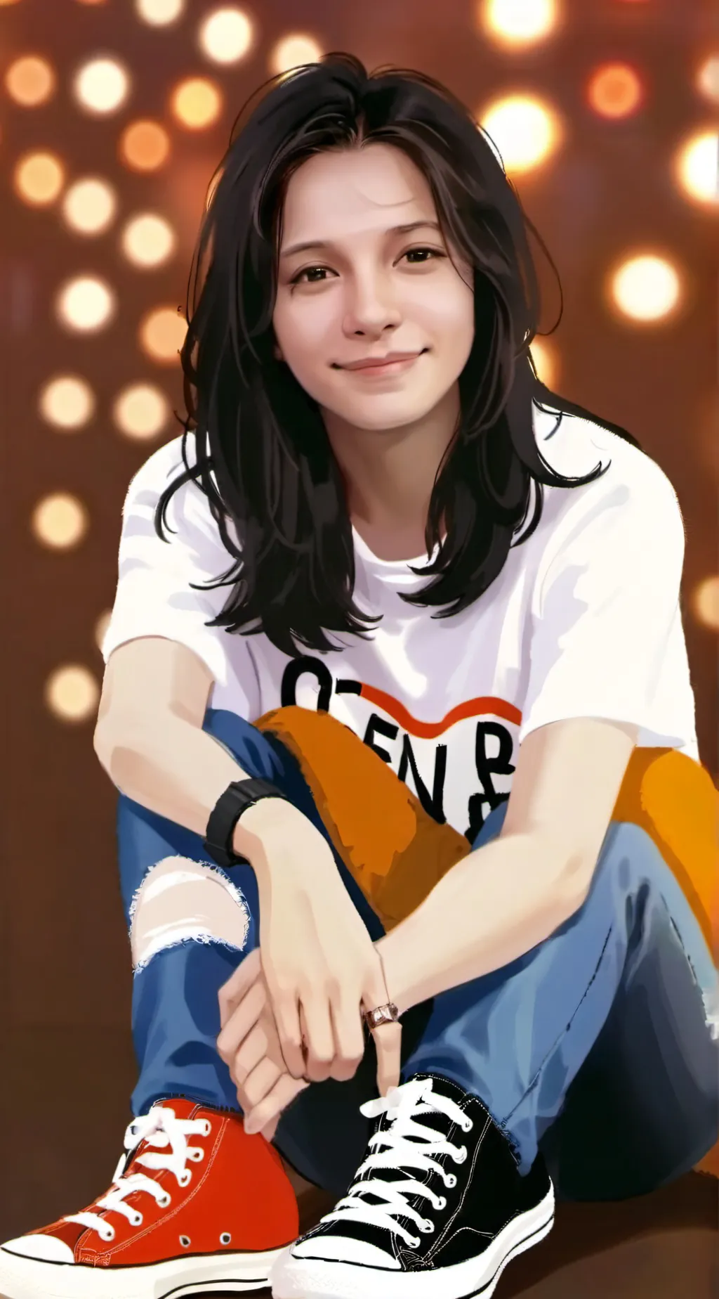 ai character: lucie 💖🌈 background