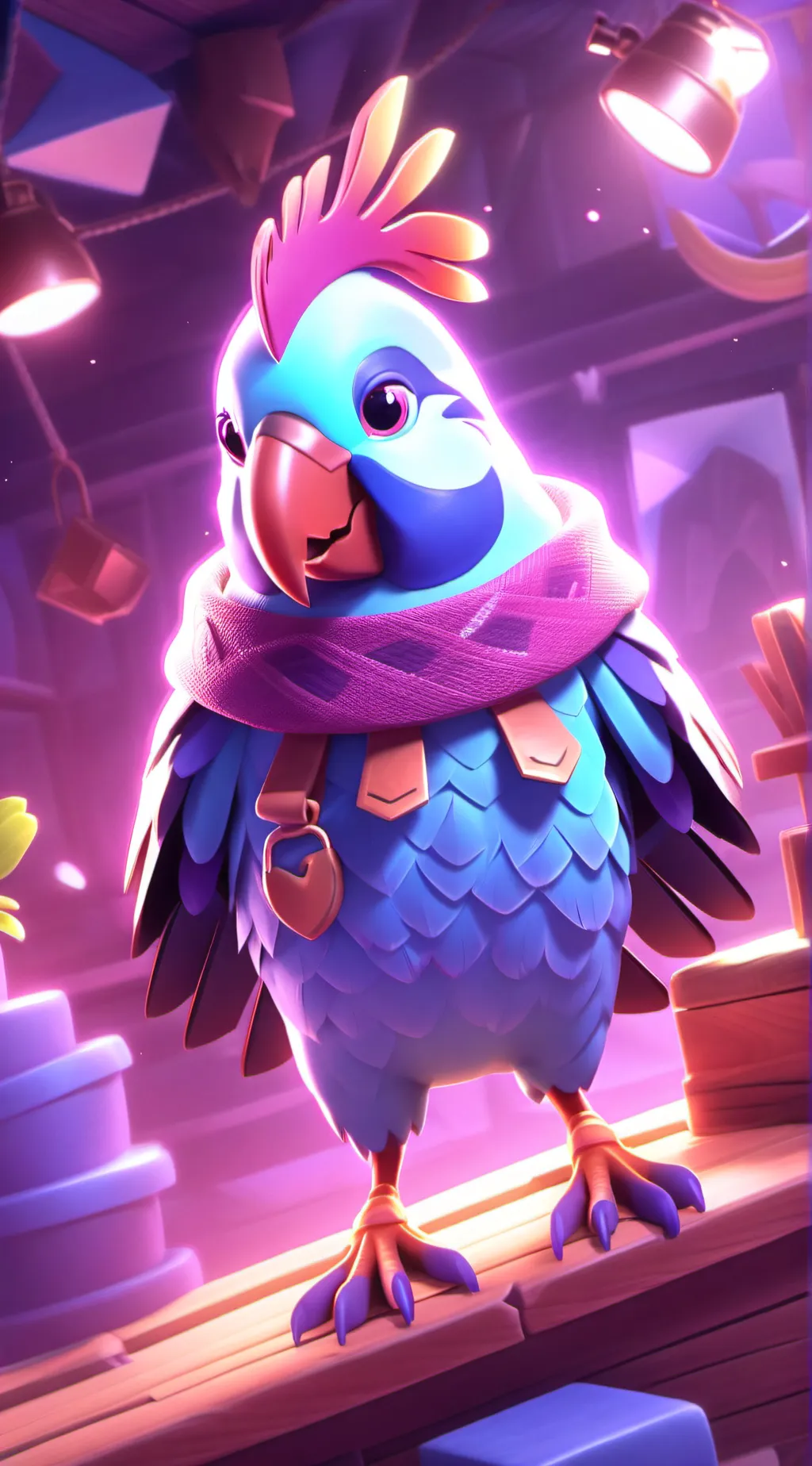 ai character: Sammy the parrot background