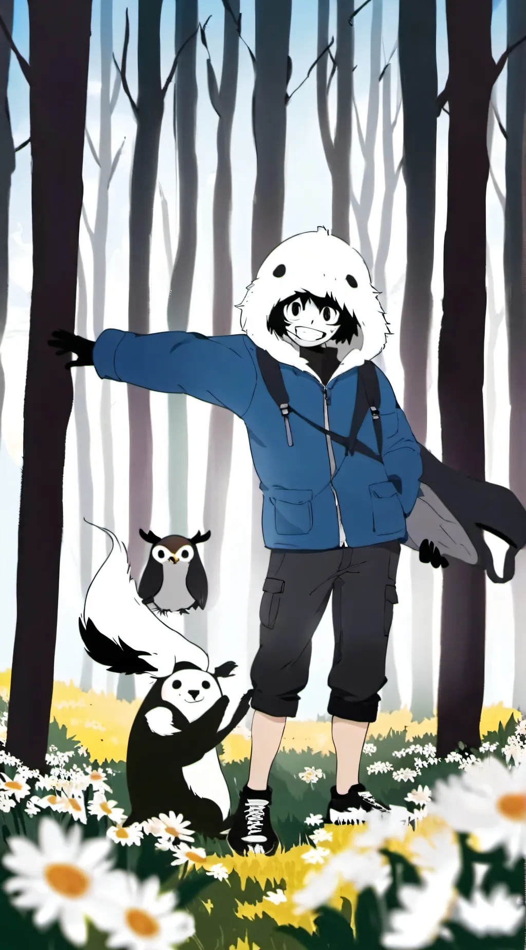 ai character: Sans unbrain celld background