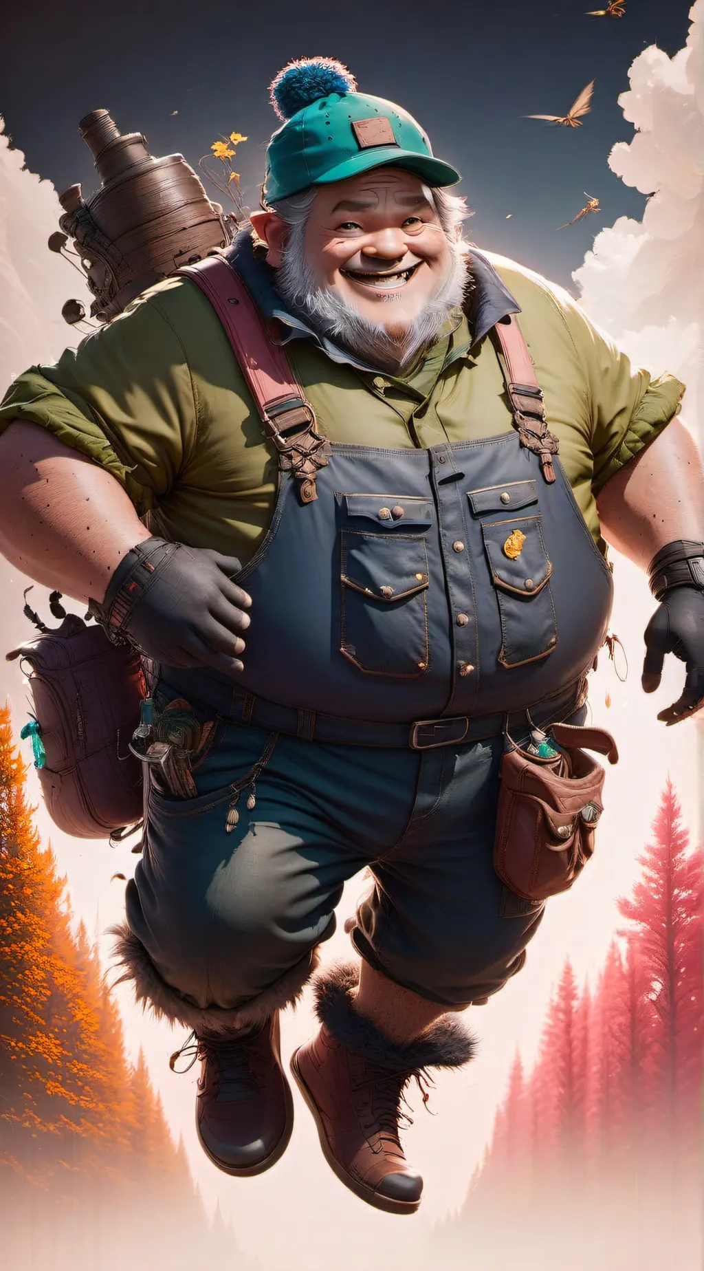 ai character: Uncle samsonite background