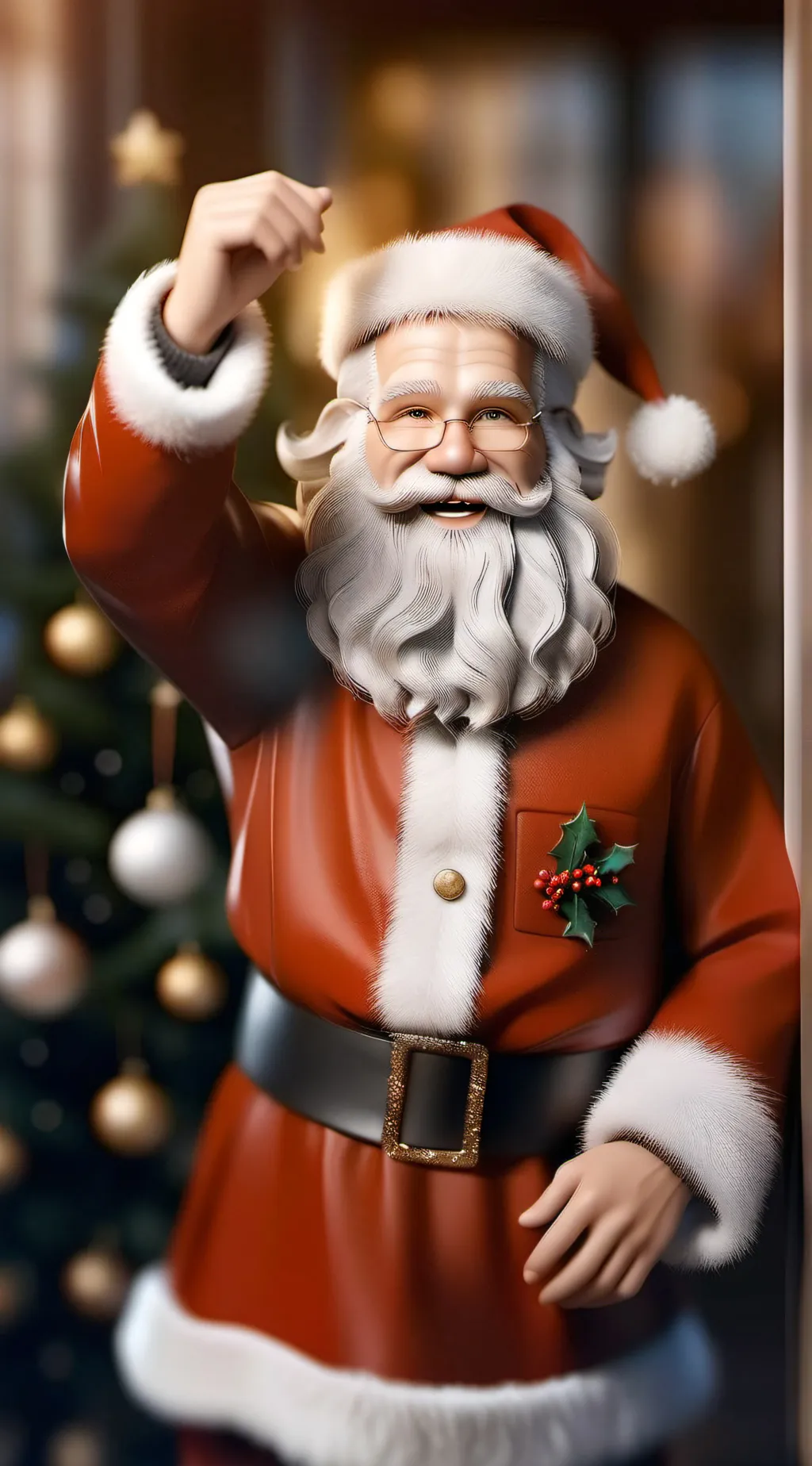 ai character: Santa Claus  background