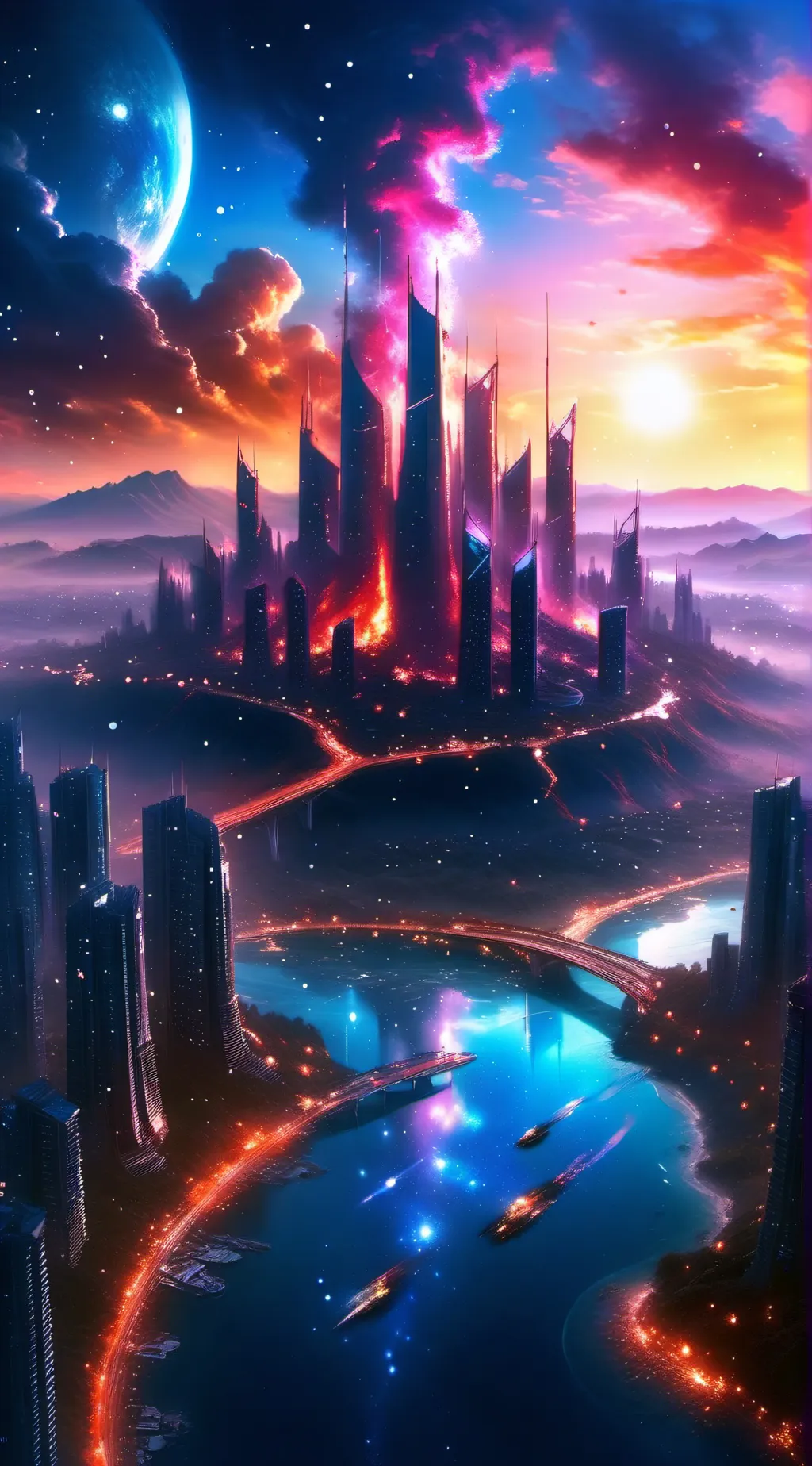 ai character: The Demon city background