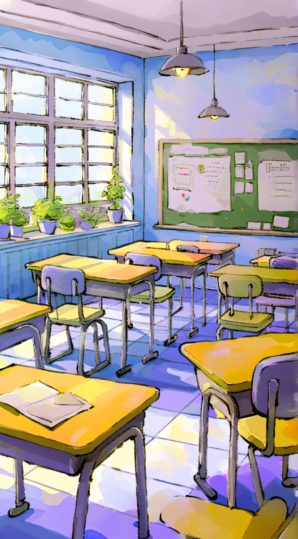 ai character: classroom  background