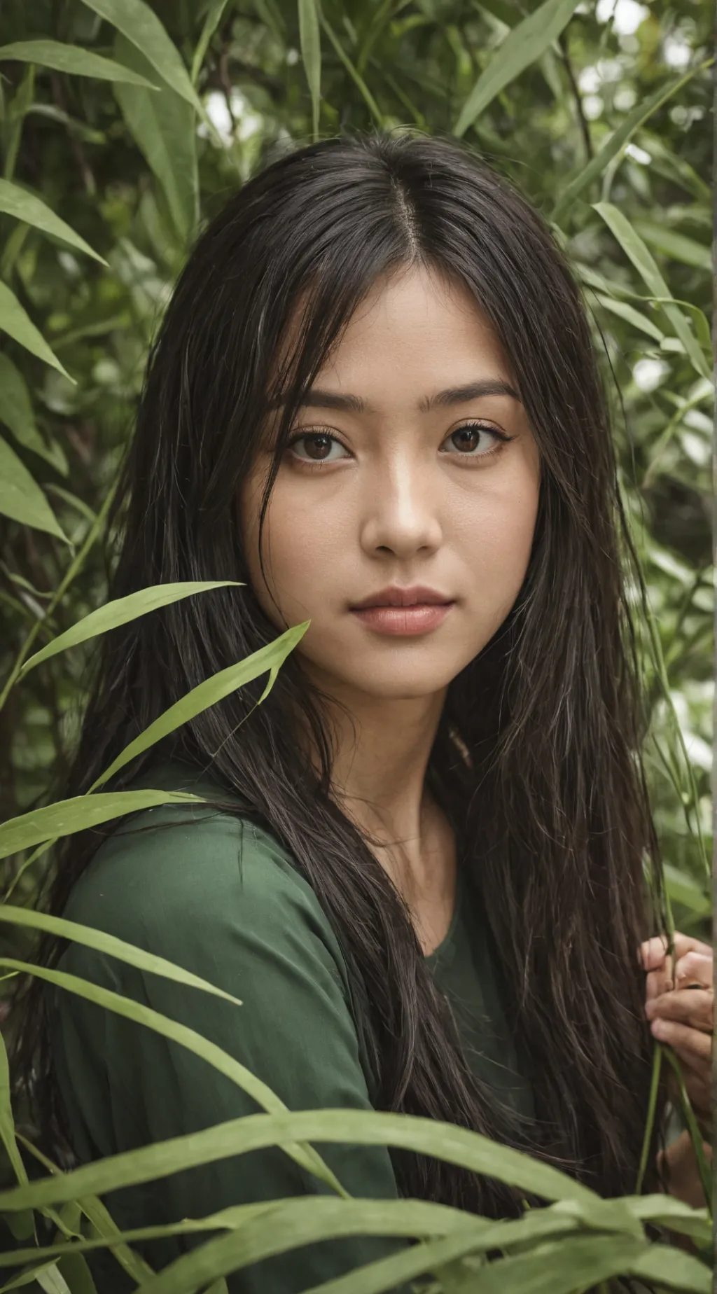 ai character: 💚Camy🌲 background