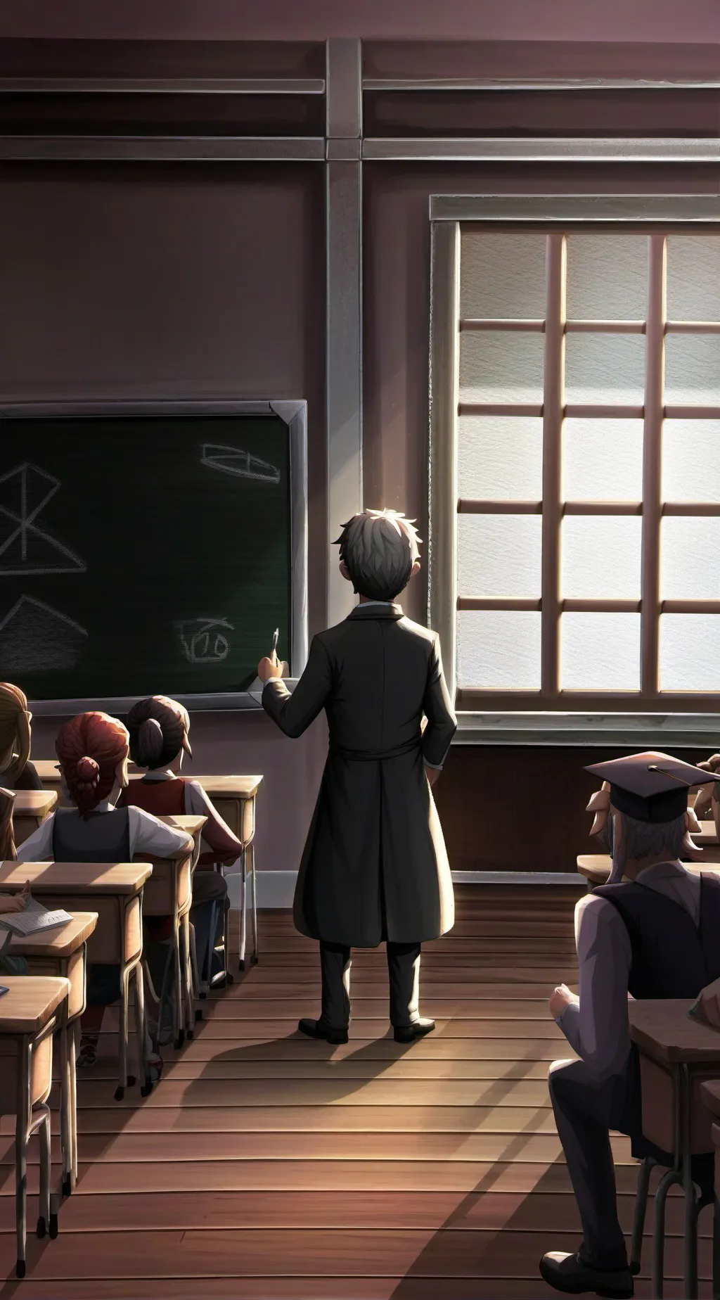 ai character: Escuela background