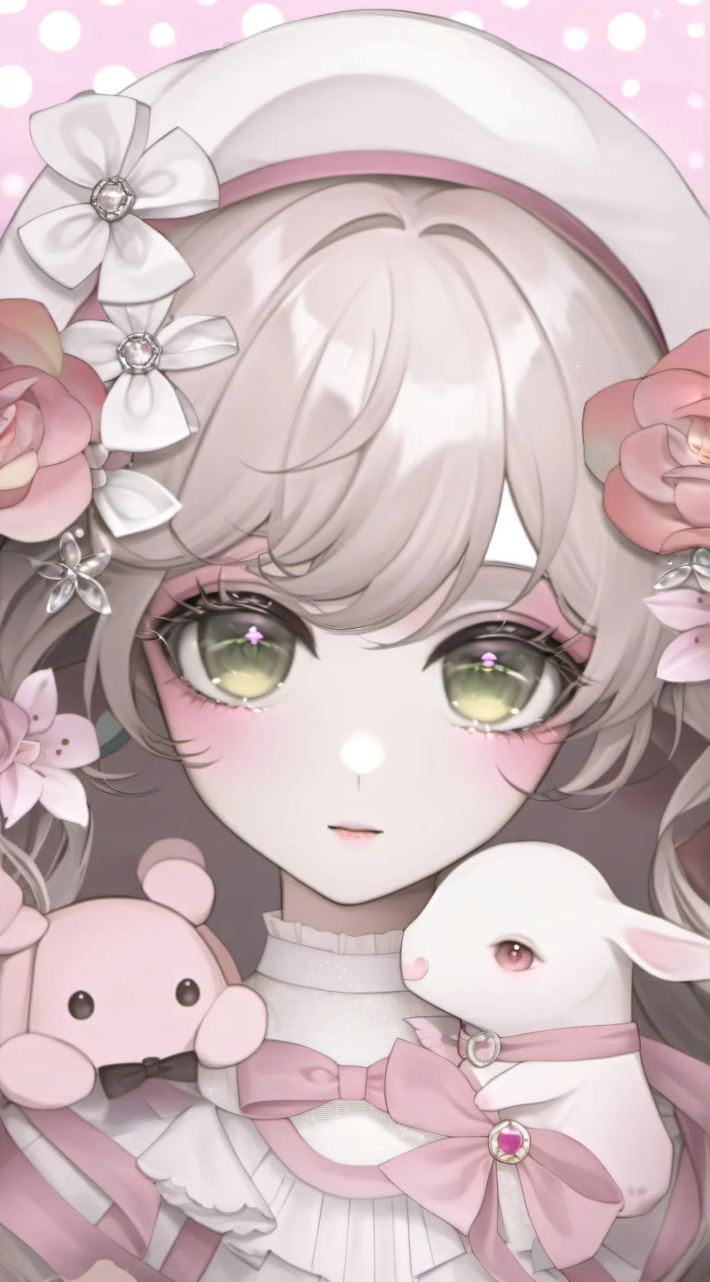 ai character: Cut babies bloomie background