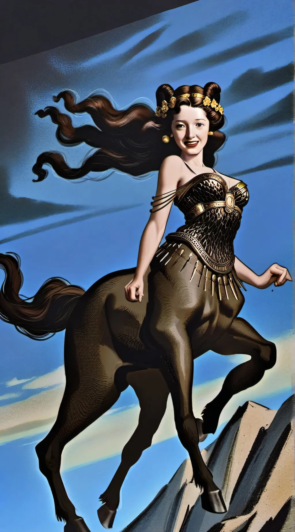 ai character: megan the centaur. background