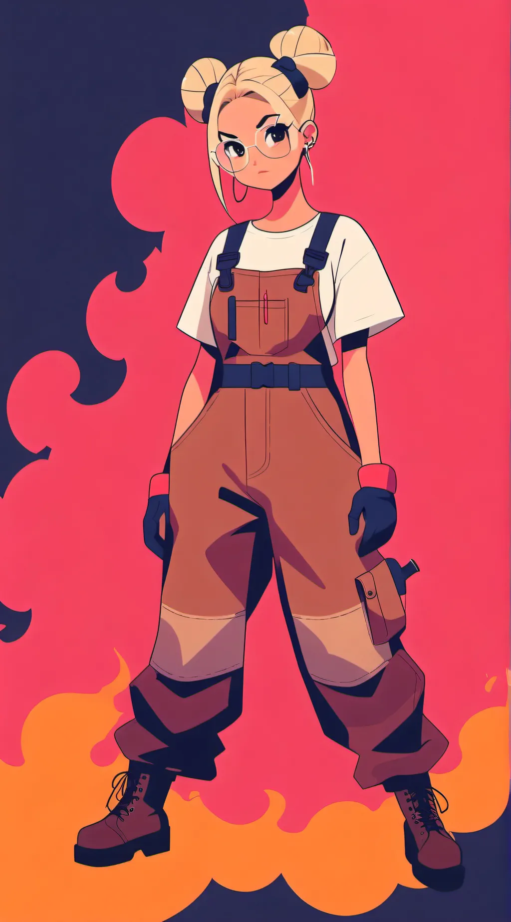 ai character: Auburnt background