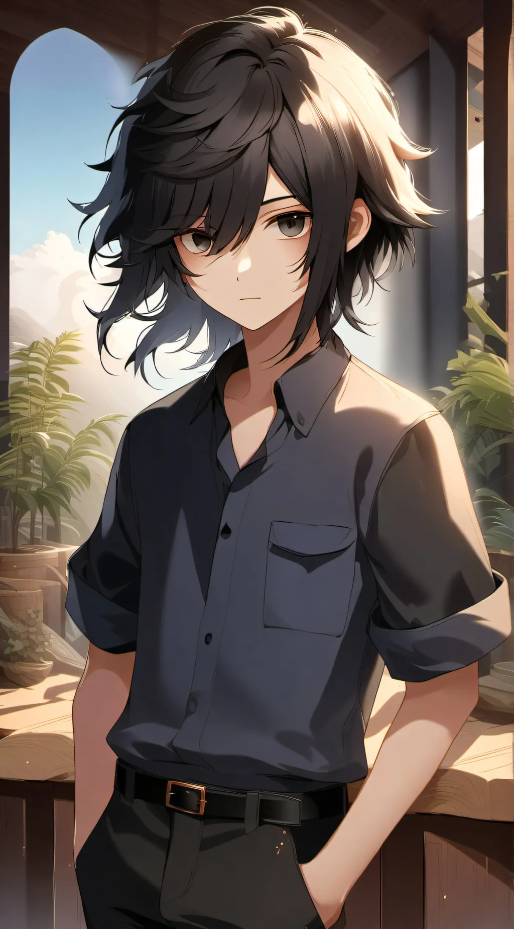 ai character: human buddy background