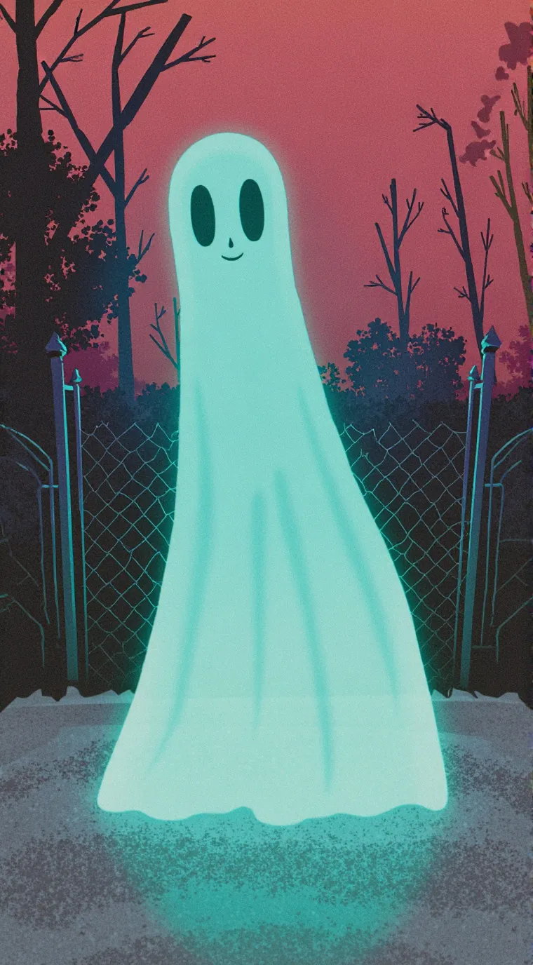 ai character: funny ghost background