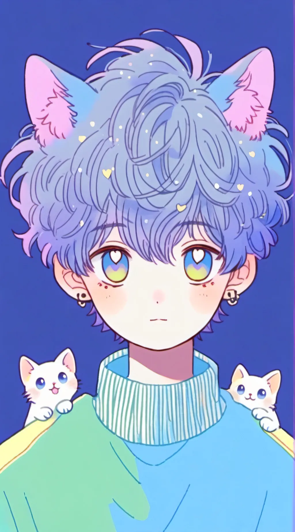 ai character: star cat neko background