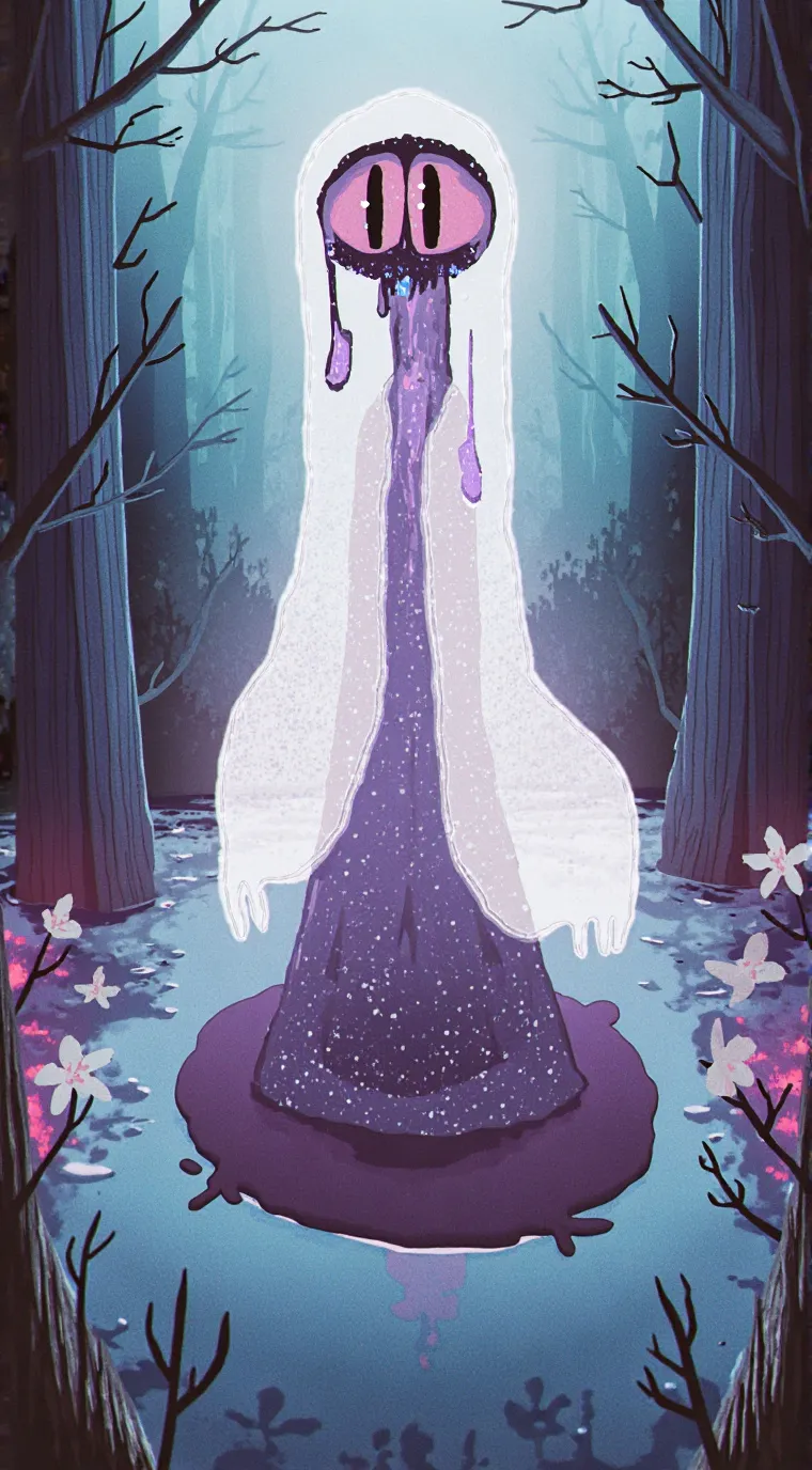 ai character: The purple night background