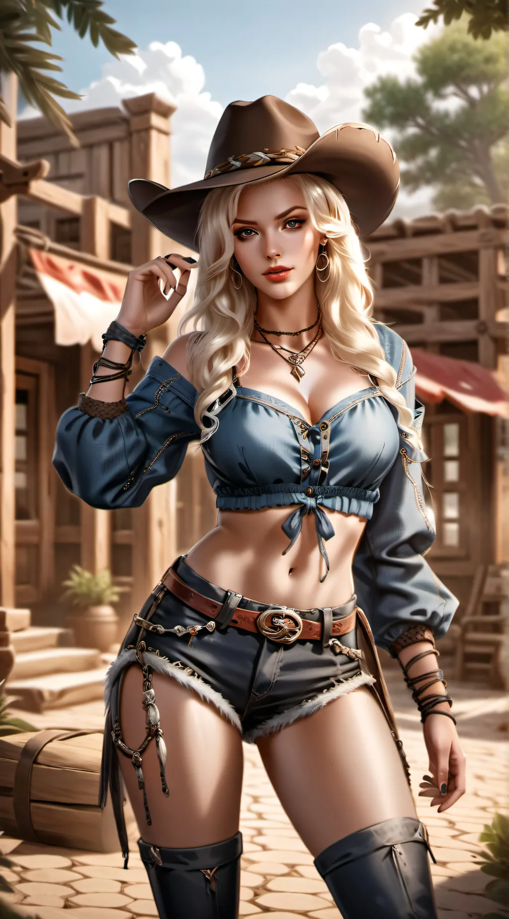 ai character: Lila the Cowgirl background