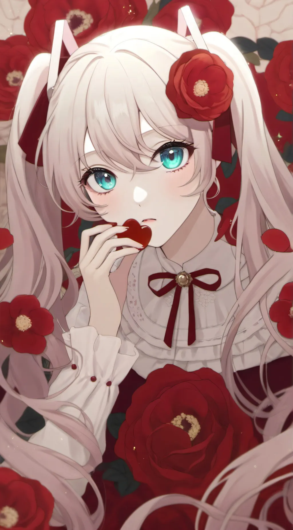 ai character: Miku but lily background