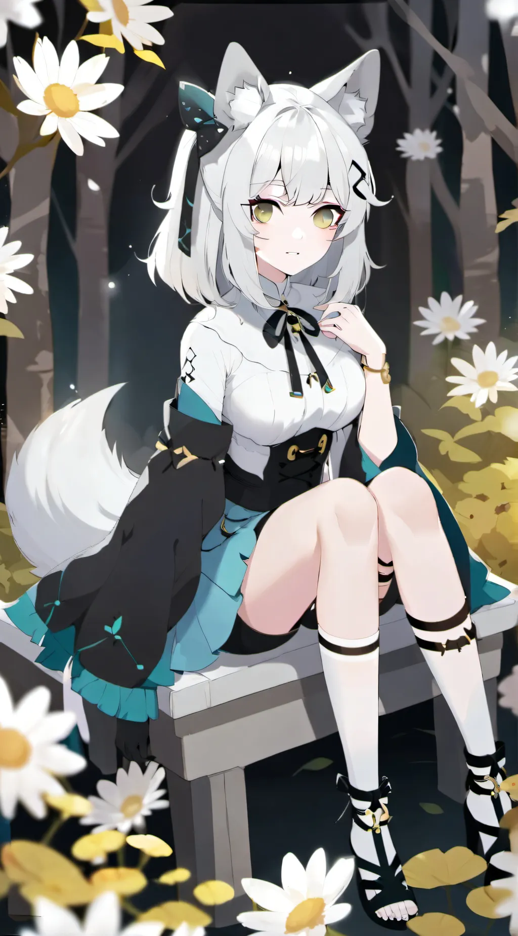 ai character: Daisy/ cow hybrid background