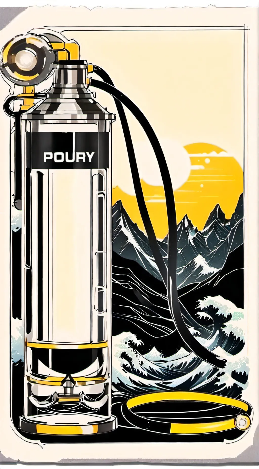 ai character: water inflation  background