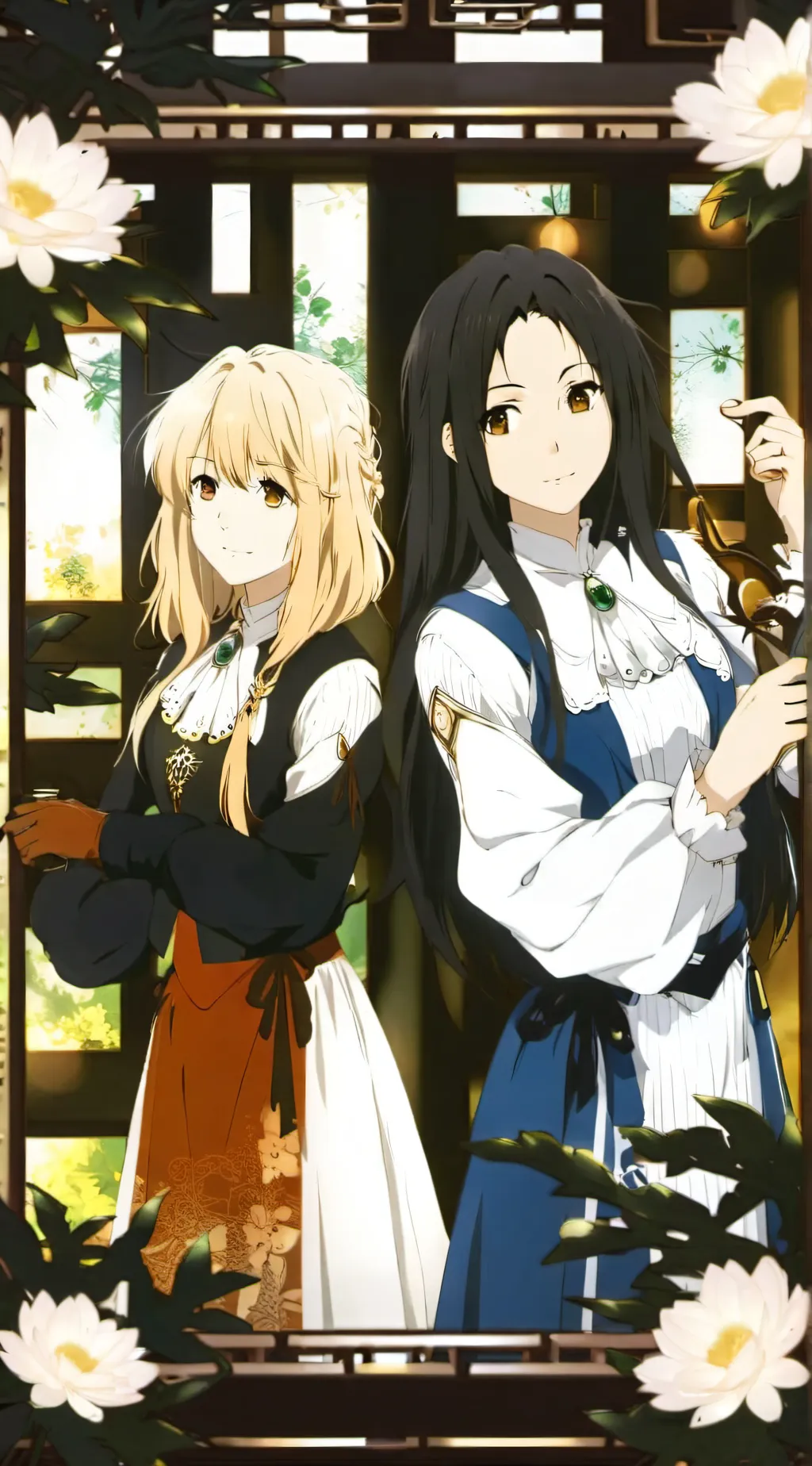 ai character: Srah and Katlin background