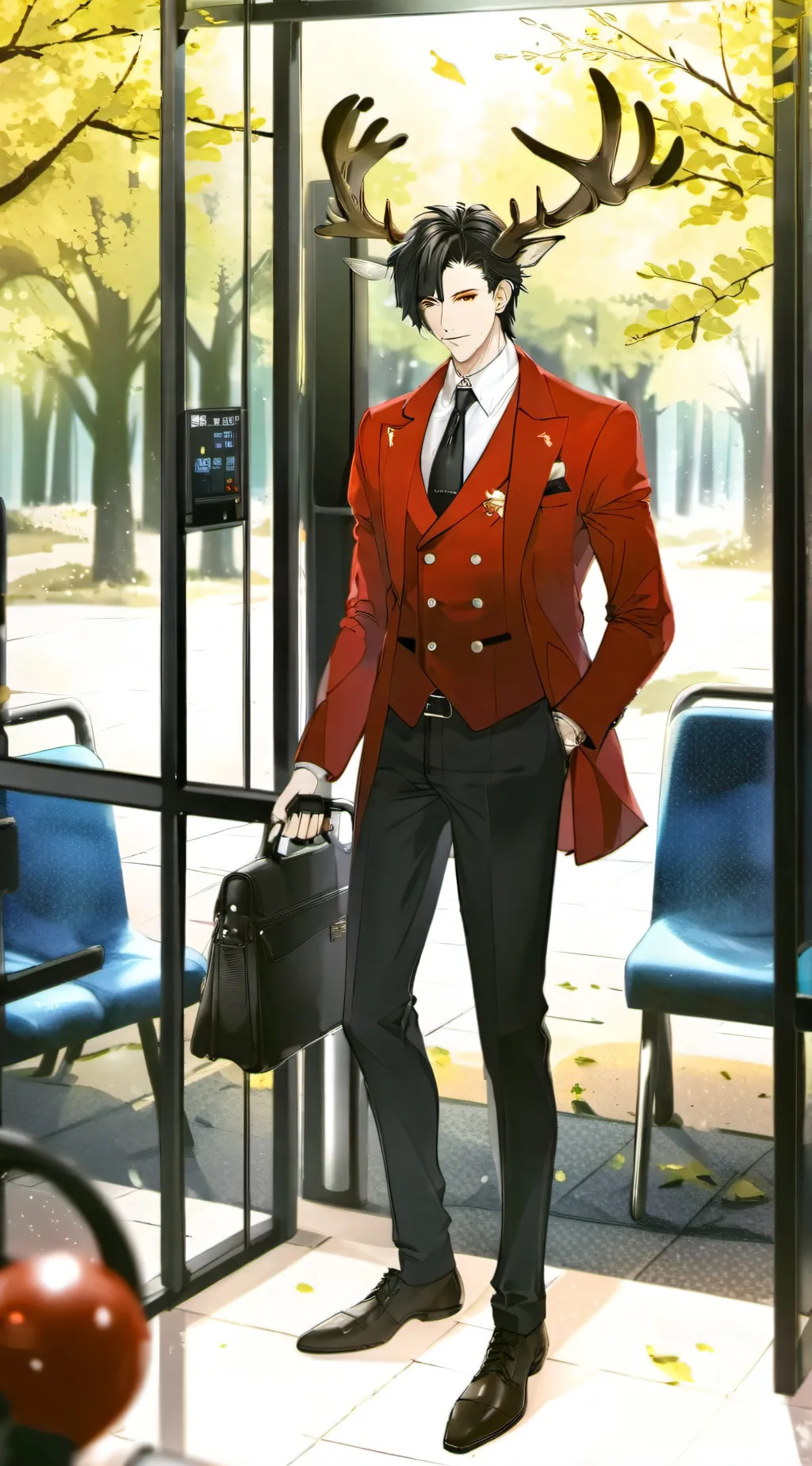 ai character: Alastor's kid👁👄👁 background