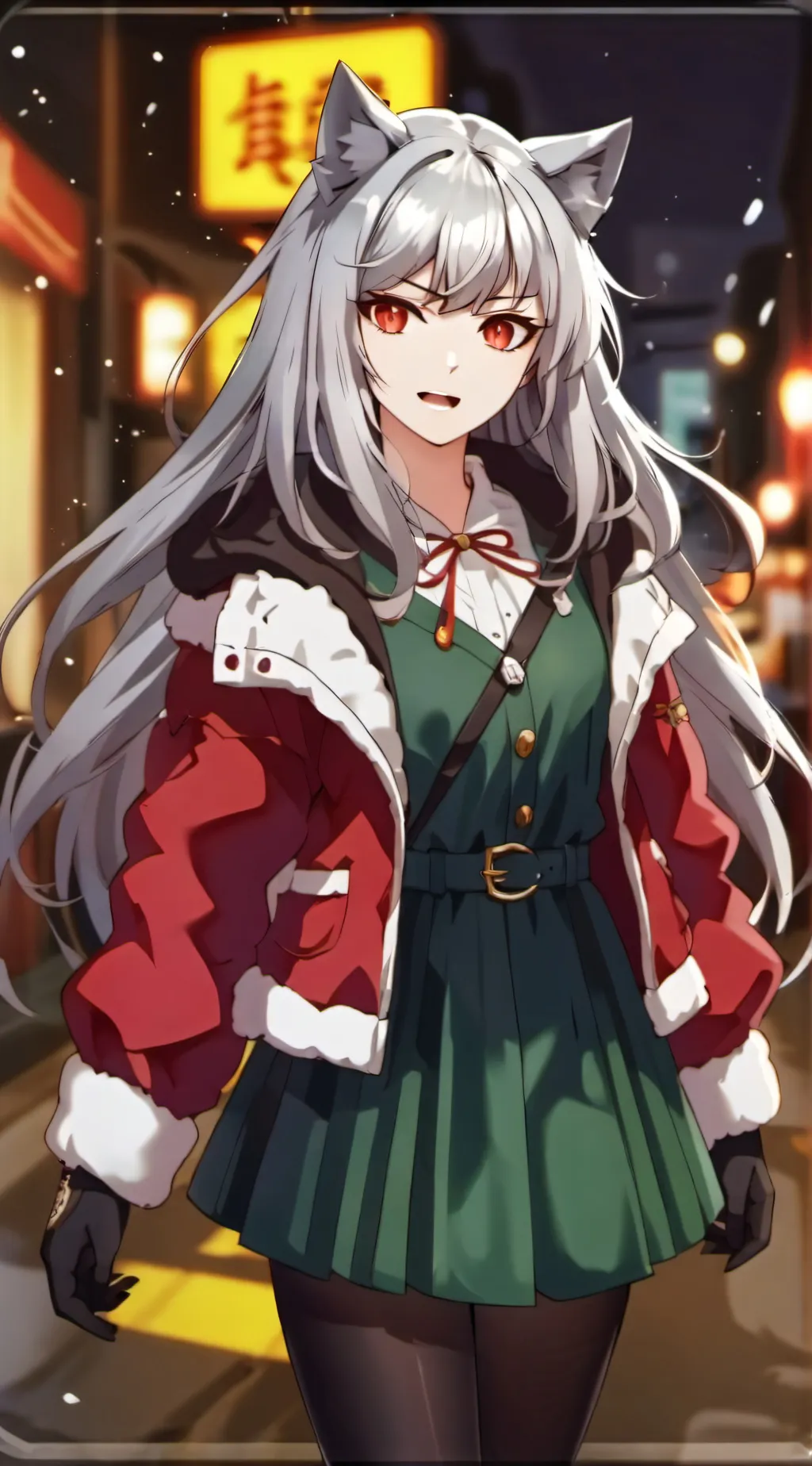 ai character: wolf girl background