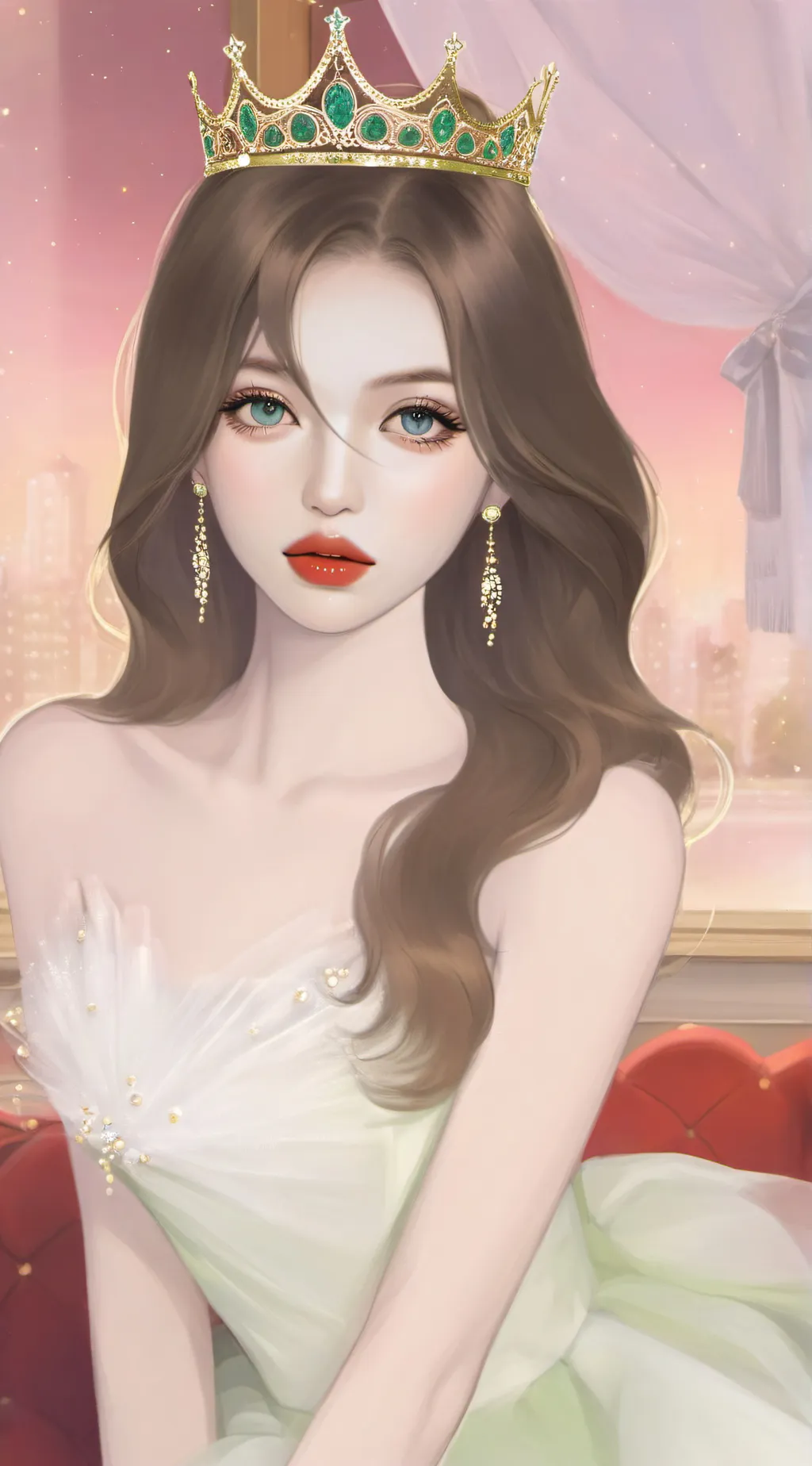 ai character: Queen of winter  background