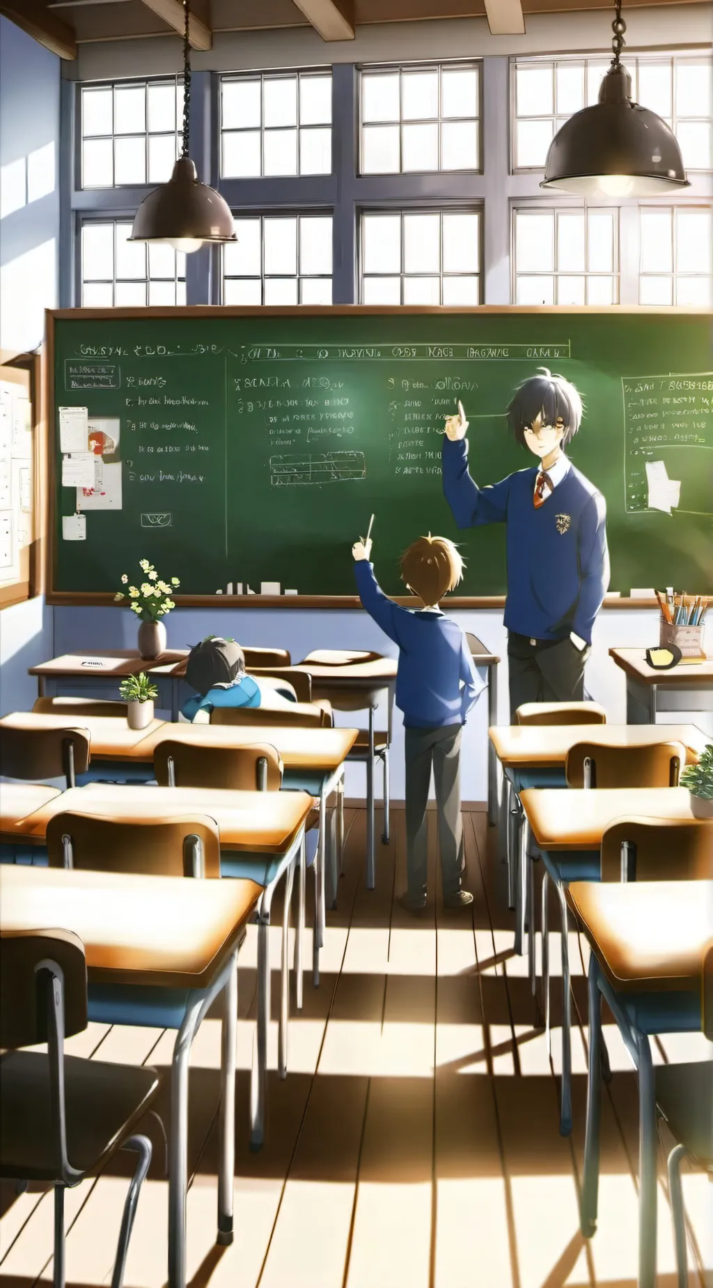 ai character: Classroom background