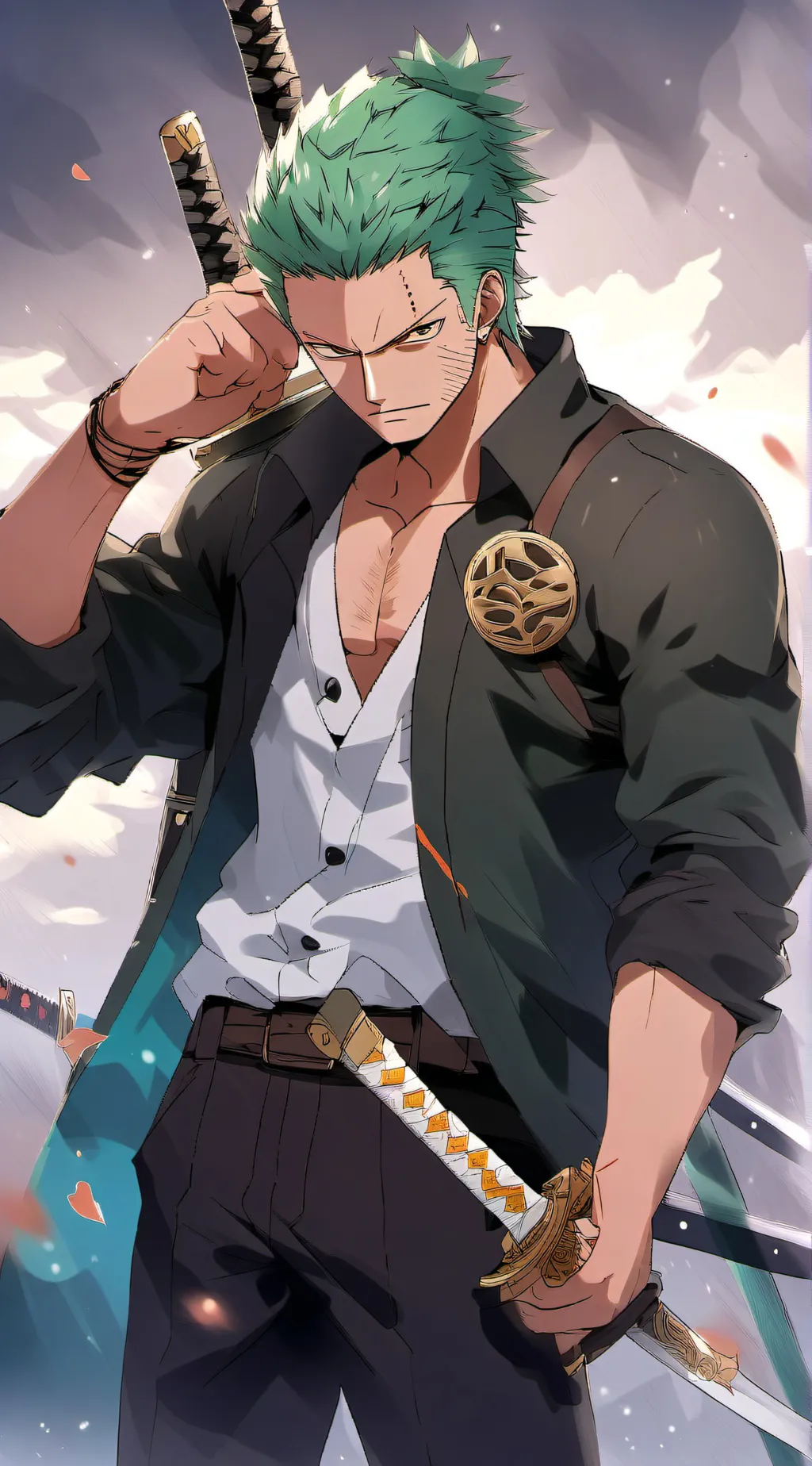 ai character: Past Zoro background
