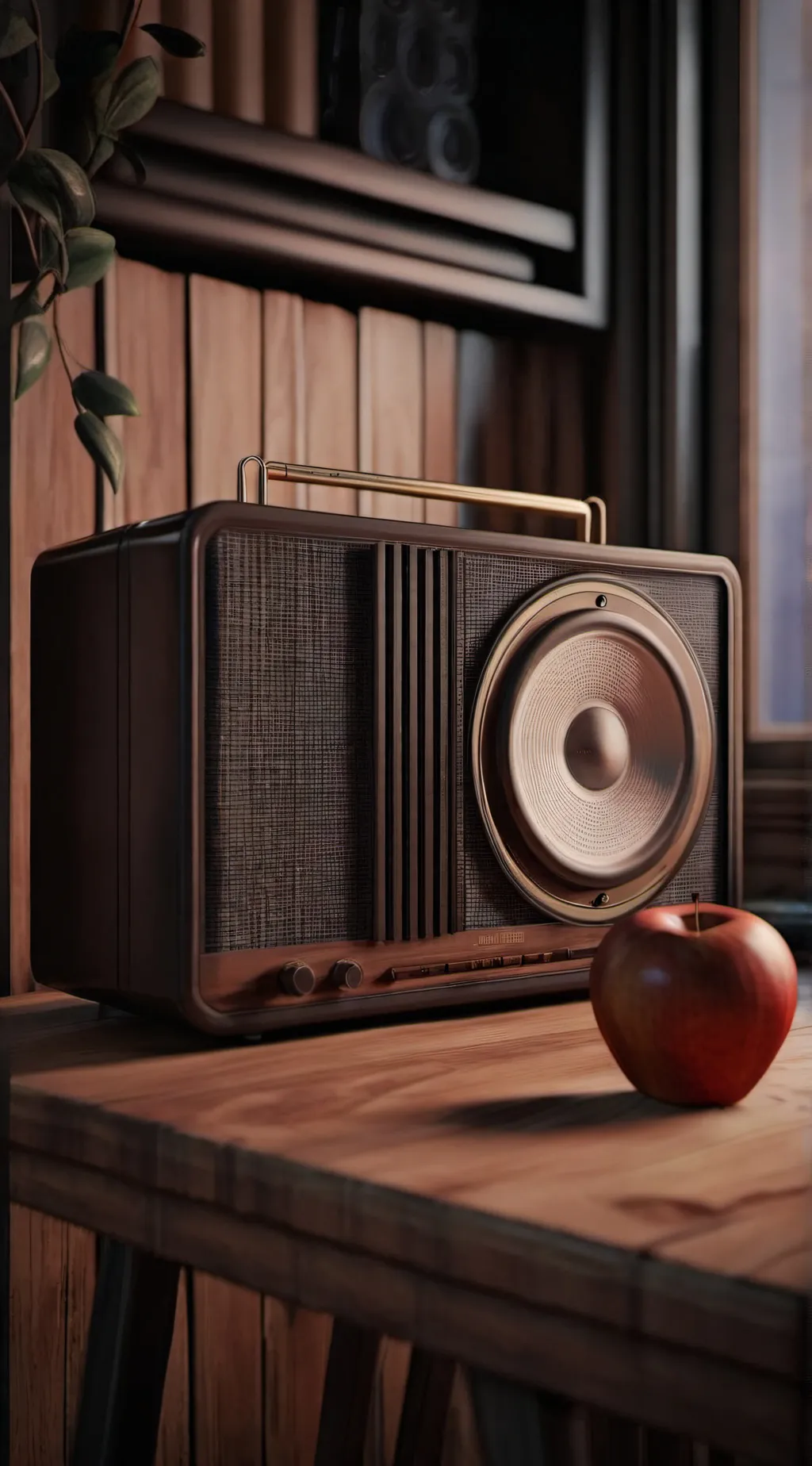 ai character: 𓆗 Radioapple𐂂 background