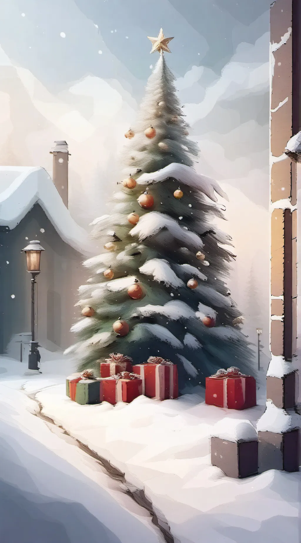 ai character: its chrismas  background